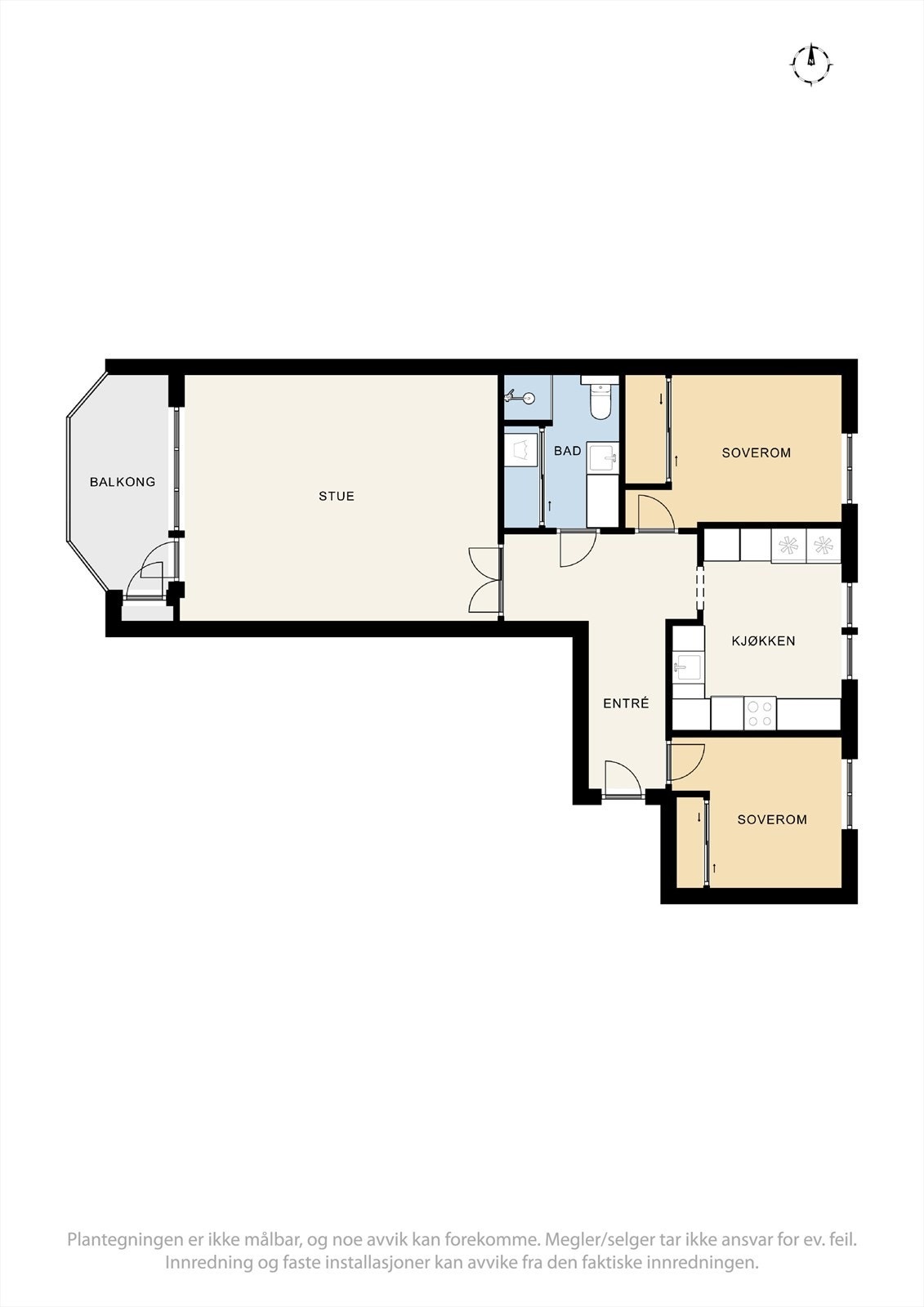 Leilighetens planløsning. Galleribilde