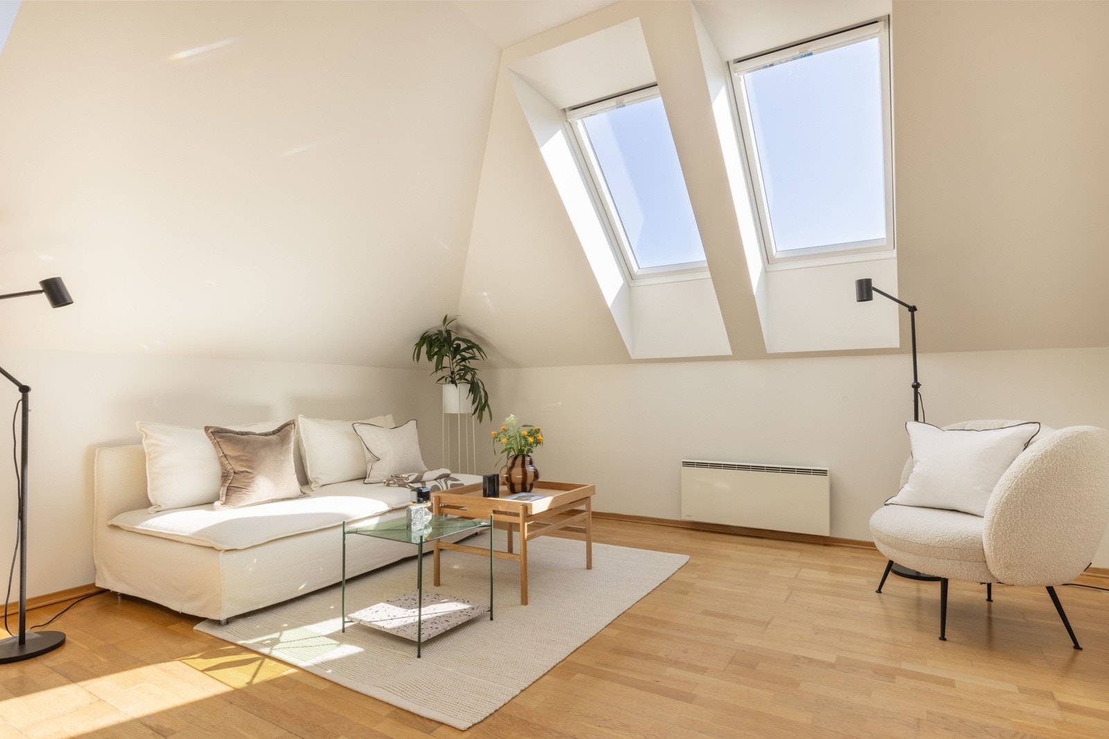 Stue og kjøkken måler hele 21,5 kvm. Galleribilde