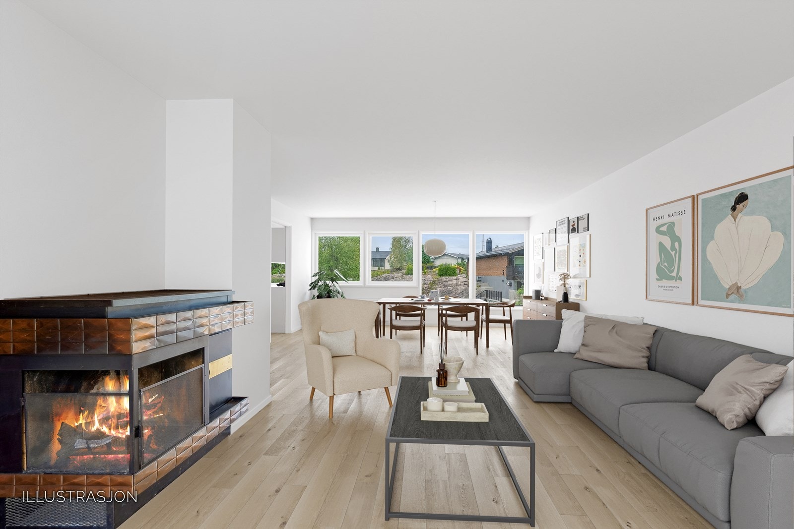 Slik kan stuen se ut etter modernisering (illustrasjon) Galleribilde