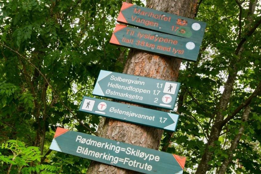 Flotte tur- og rekreasjonsmuligheter i Østmarka med turveien fra Østensjøvannet. Galleribilde