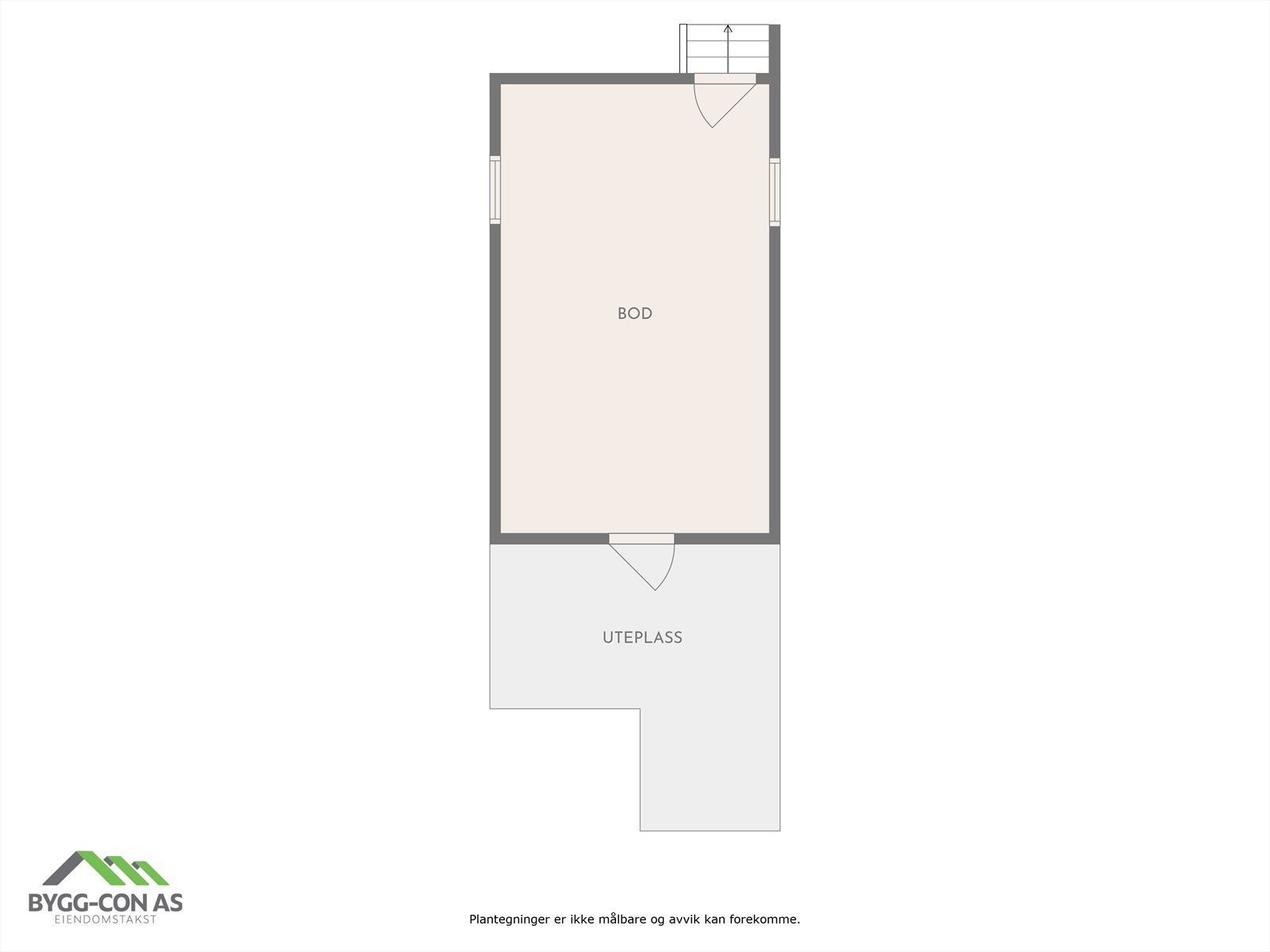 Inngang via en bod til trappegang. Galleribilde