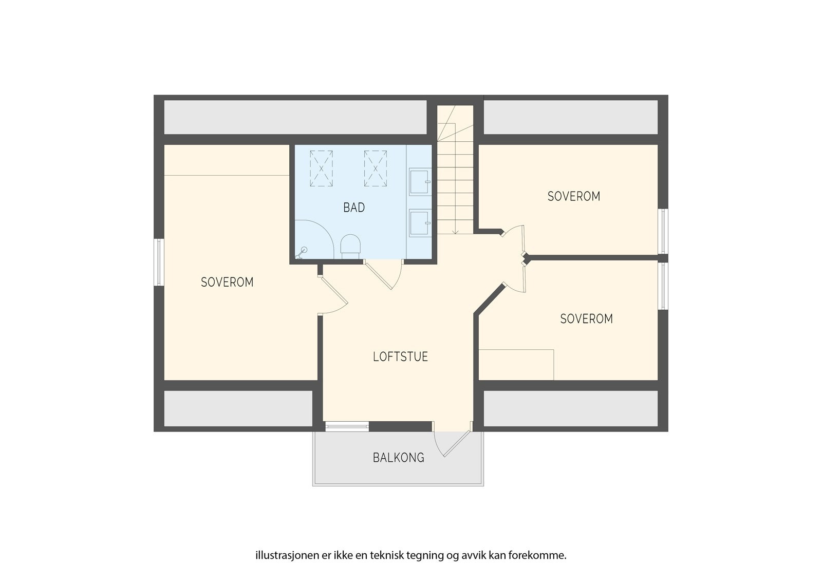 Plantegning loftsetasje Galleribilde