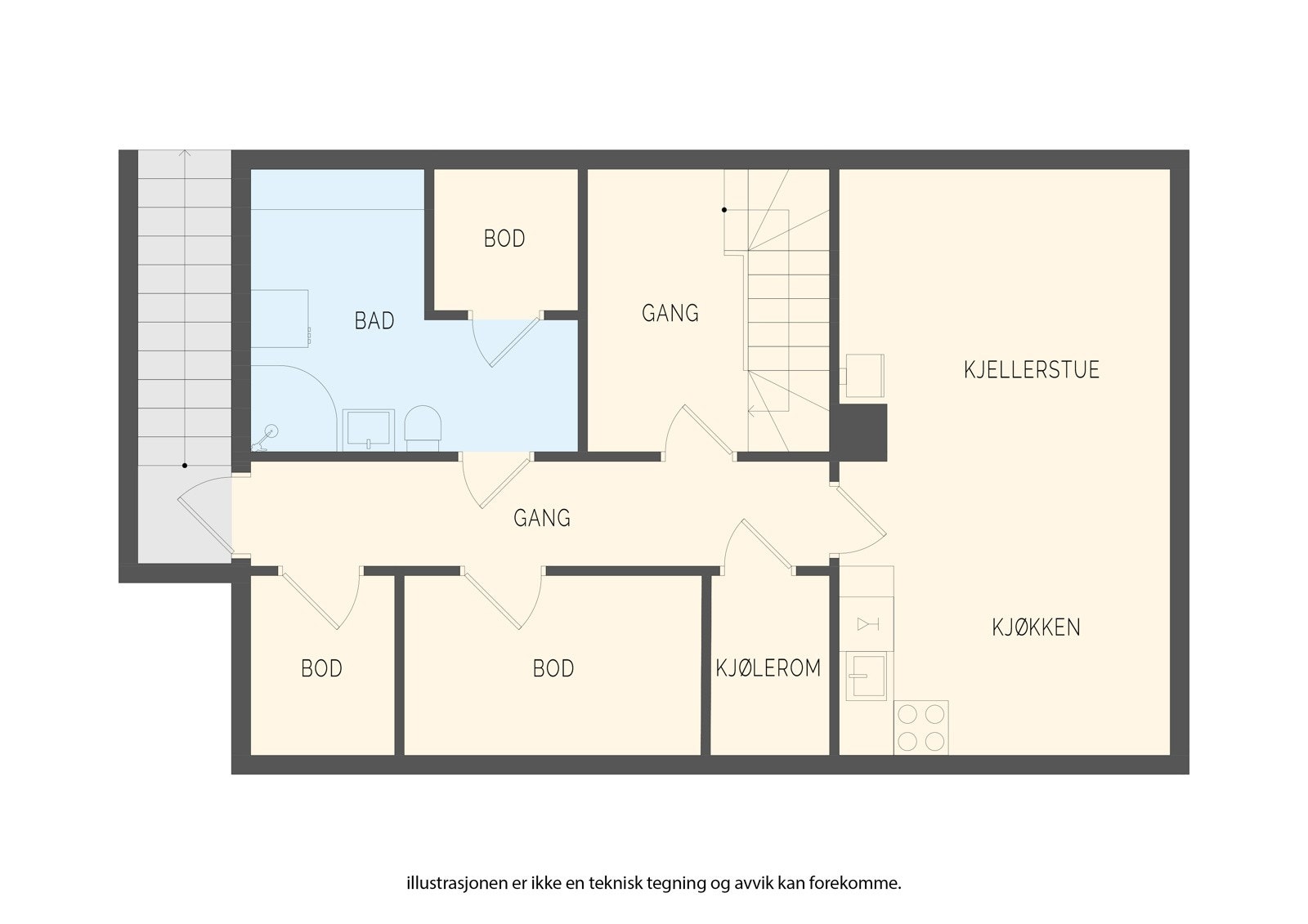 Plantegning kjeller Galleribilde