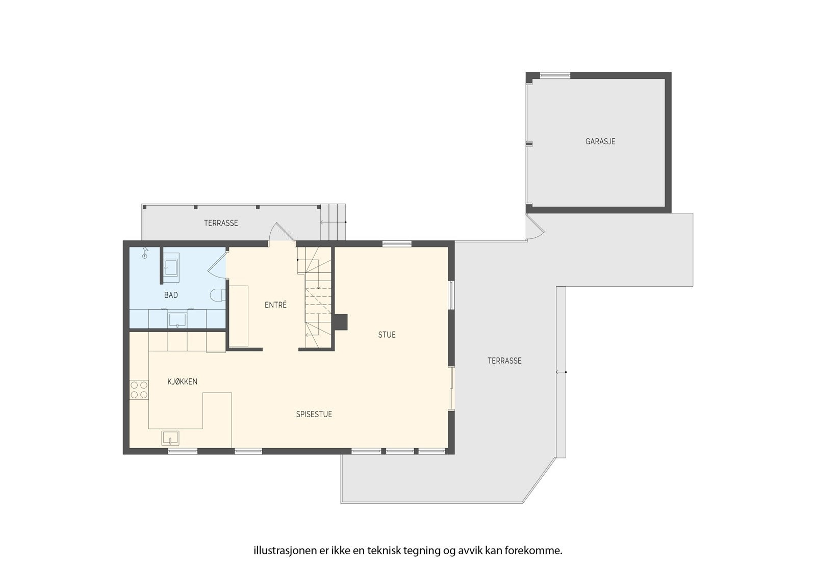 Plantegning 1. etasje Galleribilde