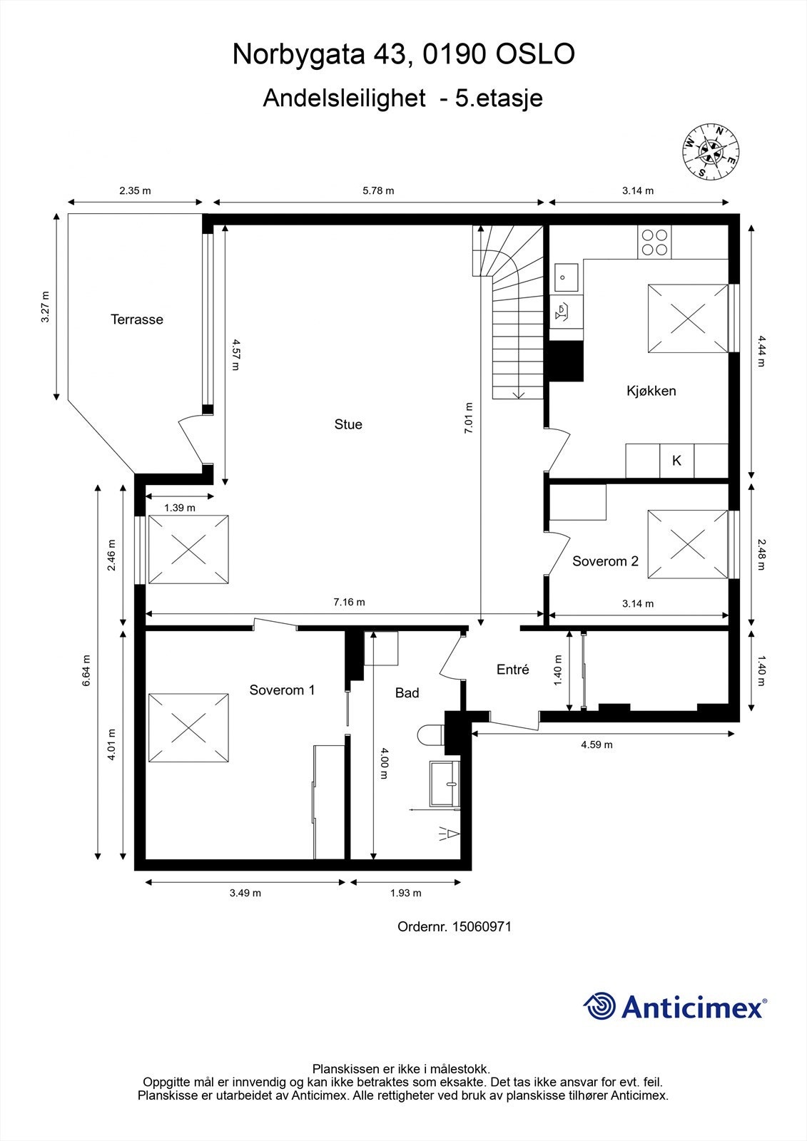 Plantegning 5.etasje. Galleribilde