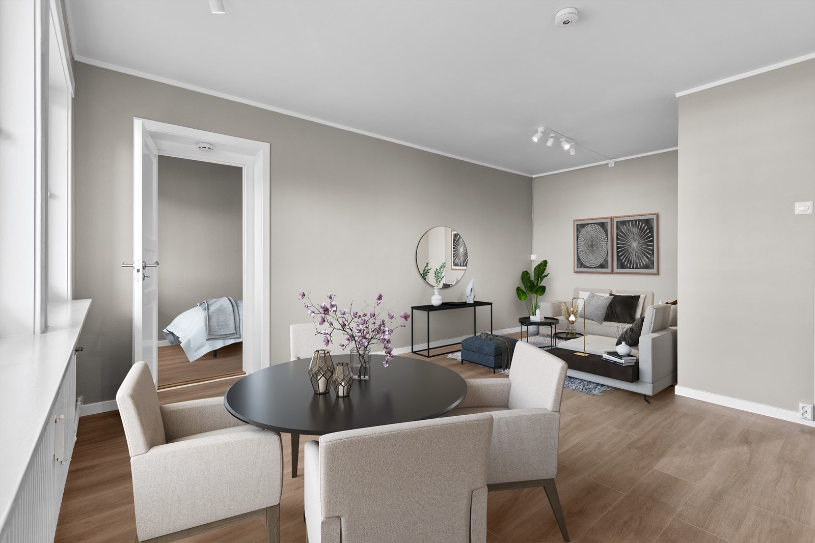 Digital styling - Her får du en stor og flott stue med flere gode innredningsmuligheter. Galleribilde