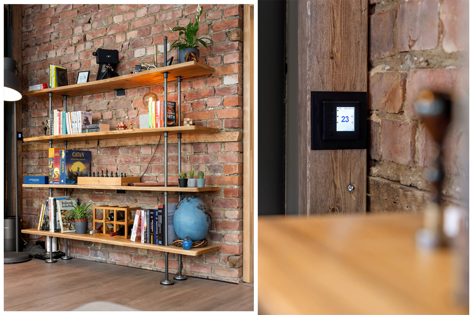 Det er lagt varmefolie under gulvene i stue/kjøkken, entre og kontor. Alle rom har egen termostat Galleribilde