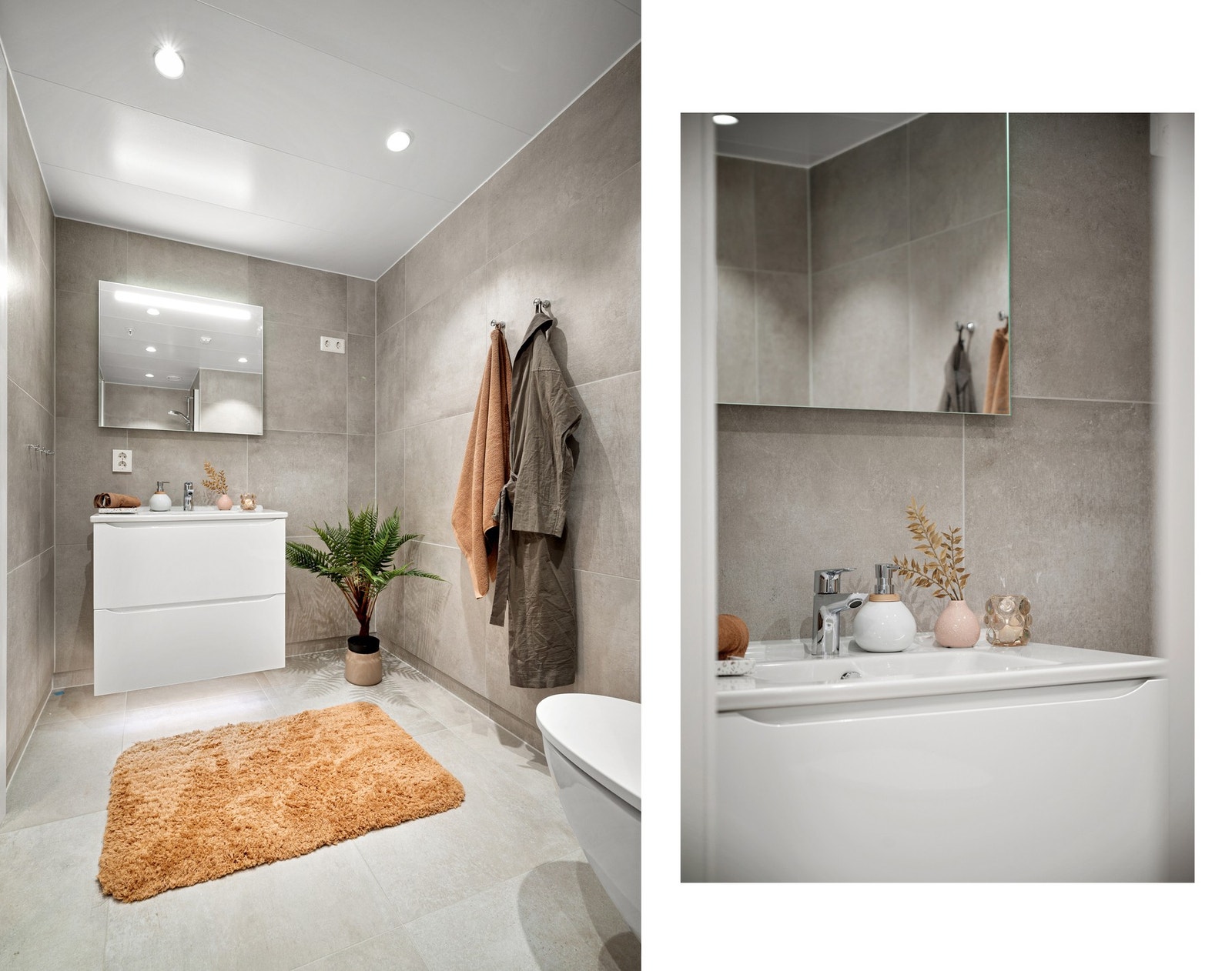 Vannbåren varme i gulv og downlights i himling Galleribilde