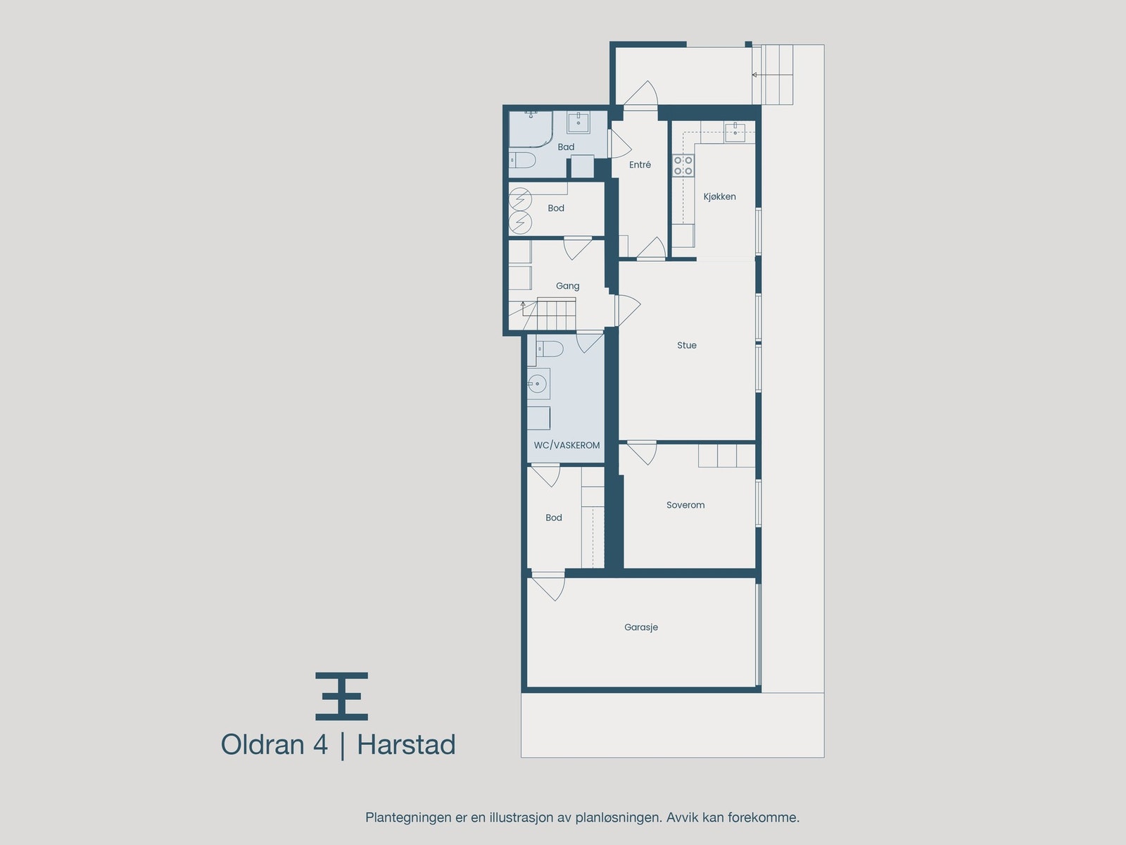Plantegning underetasje Galleribilde
