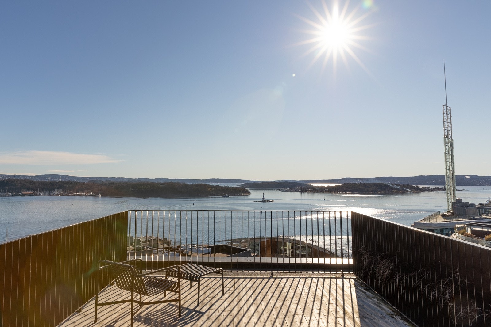 Sameiet har en stor felles takterrasse med en fantastisk utsikt. Galleribilde