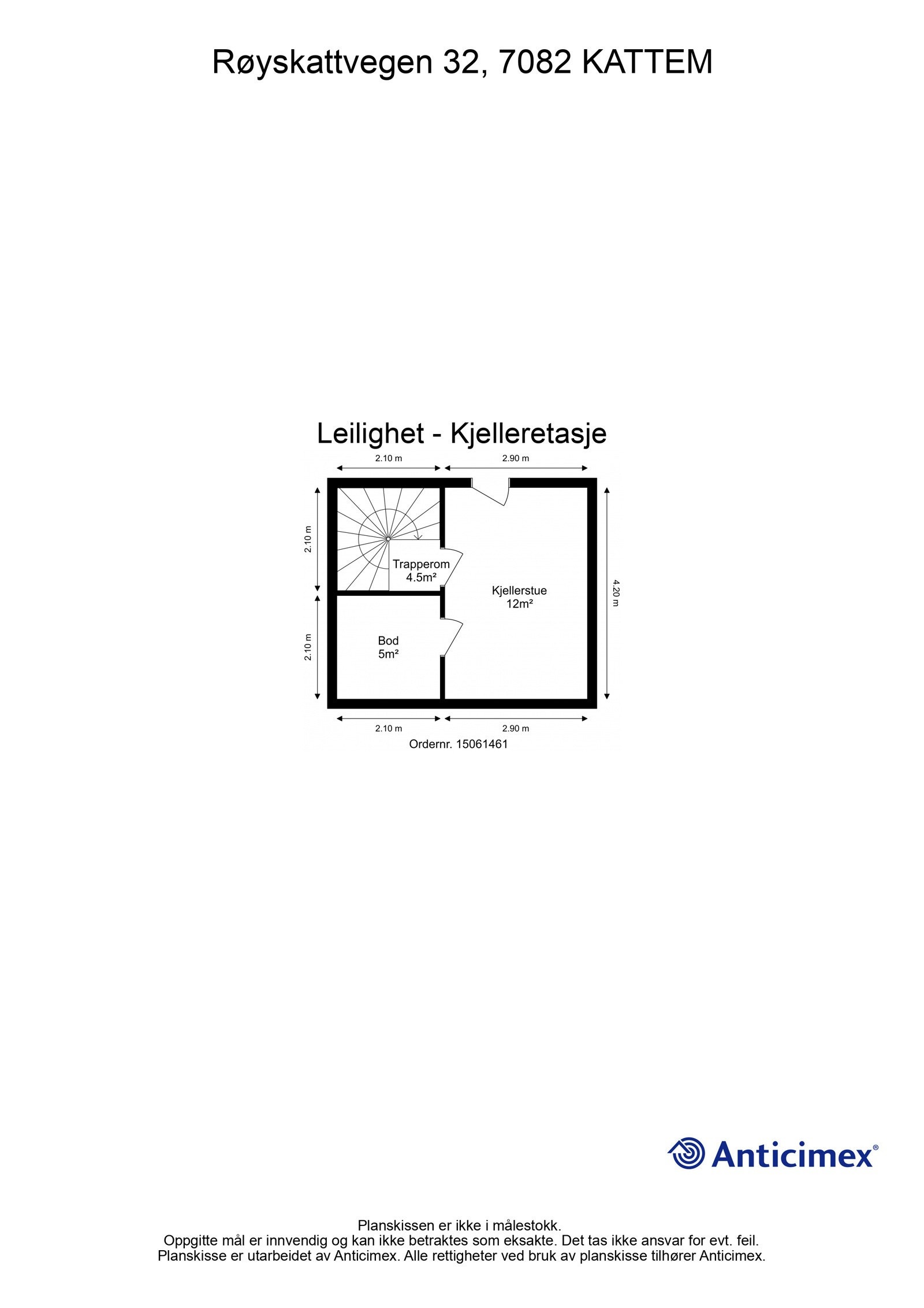 Plantegning - Kjelleretasje. Galleribilde