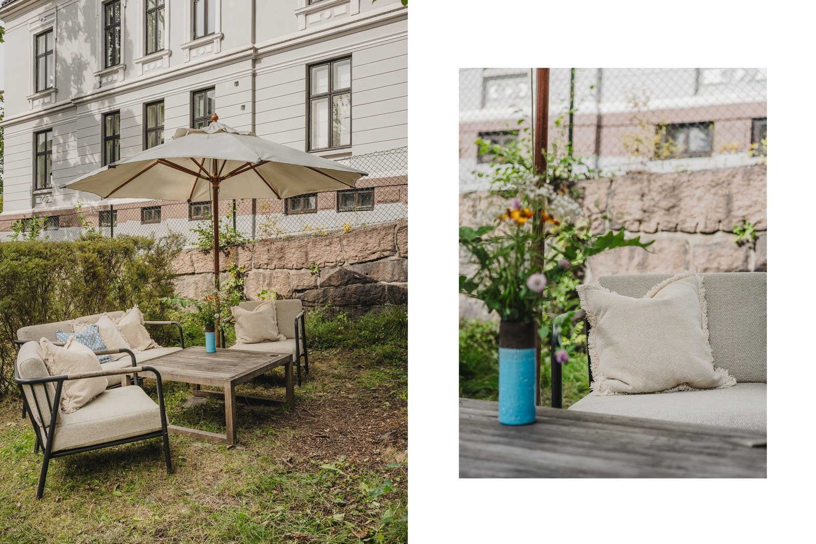 "Egen" inngang fra hagesiden bak villaen. Galleribilde