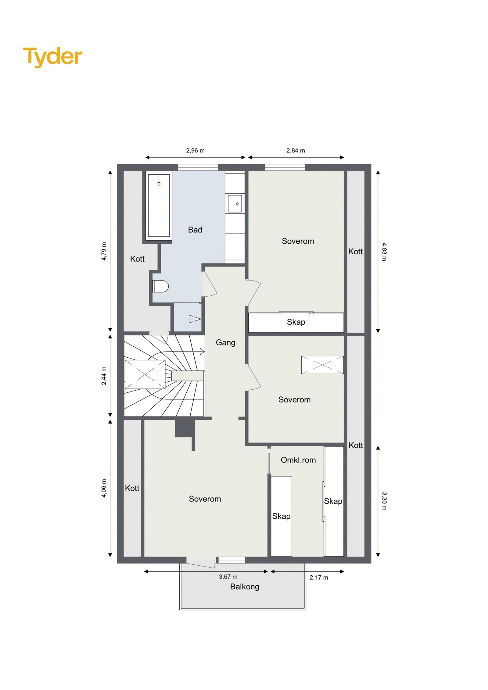 Plantegning 2. etasje Galleribilde