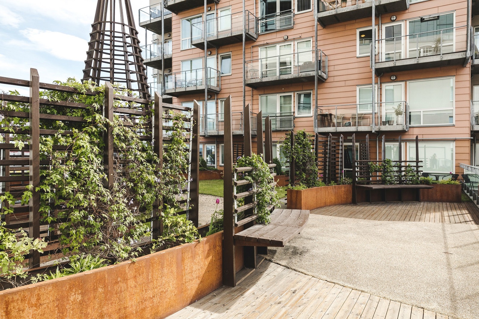 Felles takterrasse for beboerne i bygget. Galleribilde