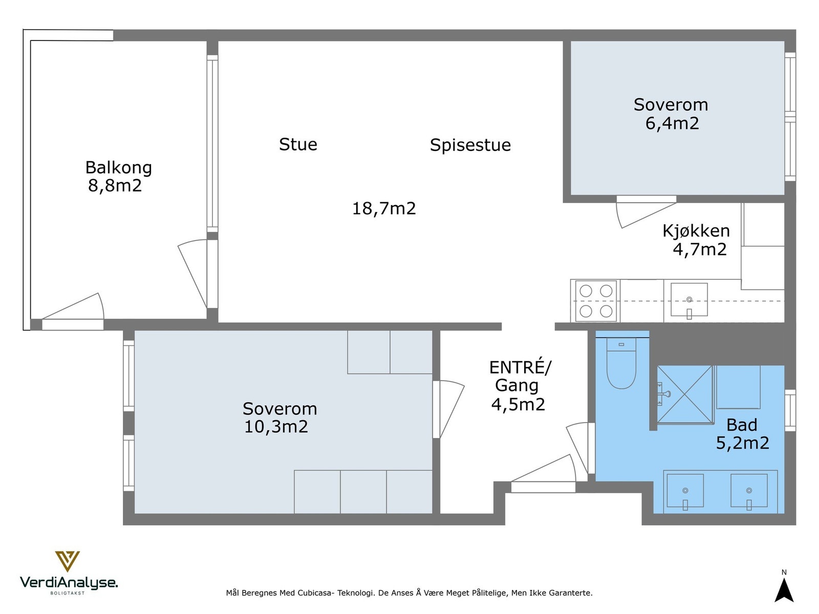 Planskisse med areal. Galleribilde