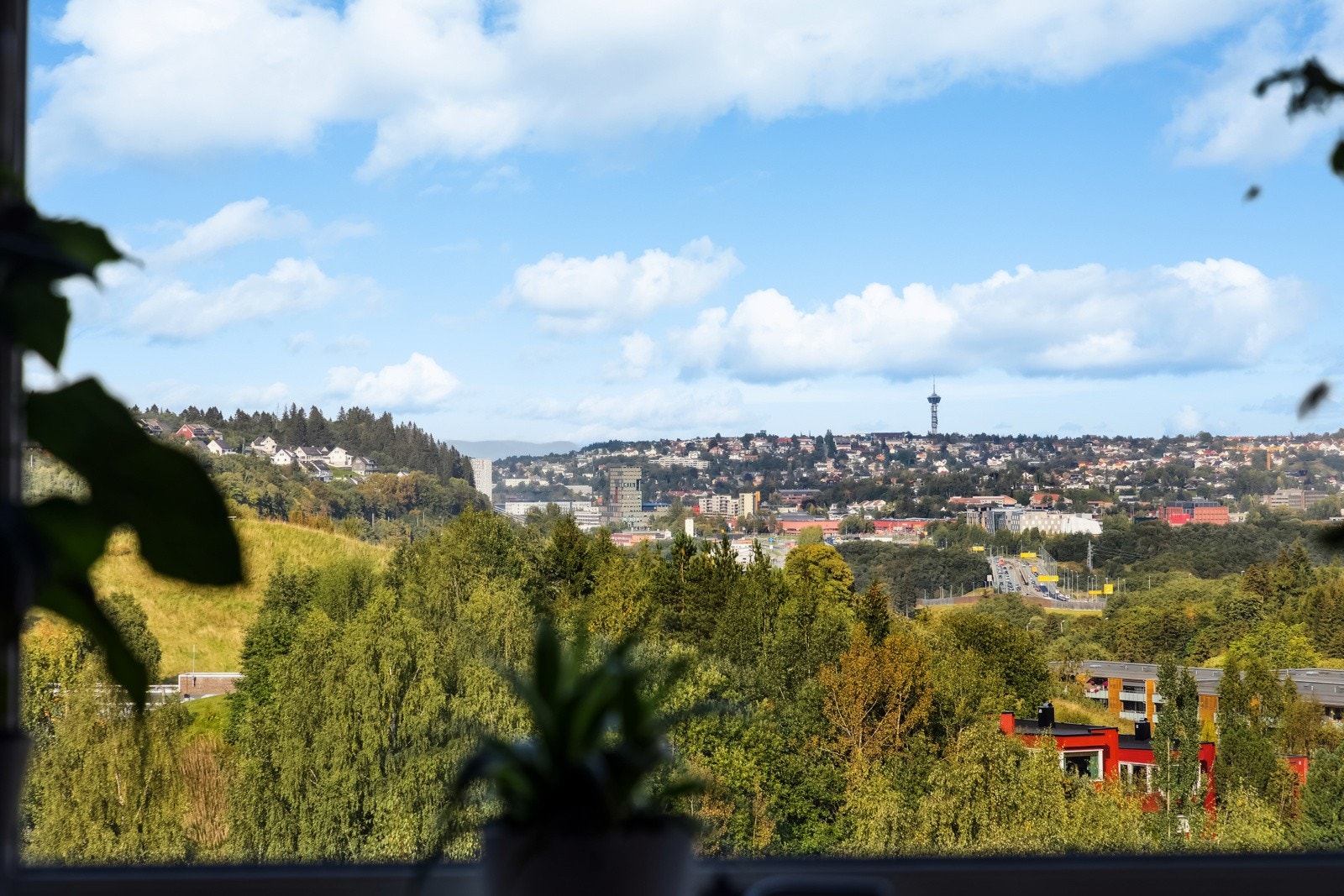 ".... På nyttårsaften har vi fantastisk utsikt fra stua mot raketthimmelen retning byen...." Galleribilde