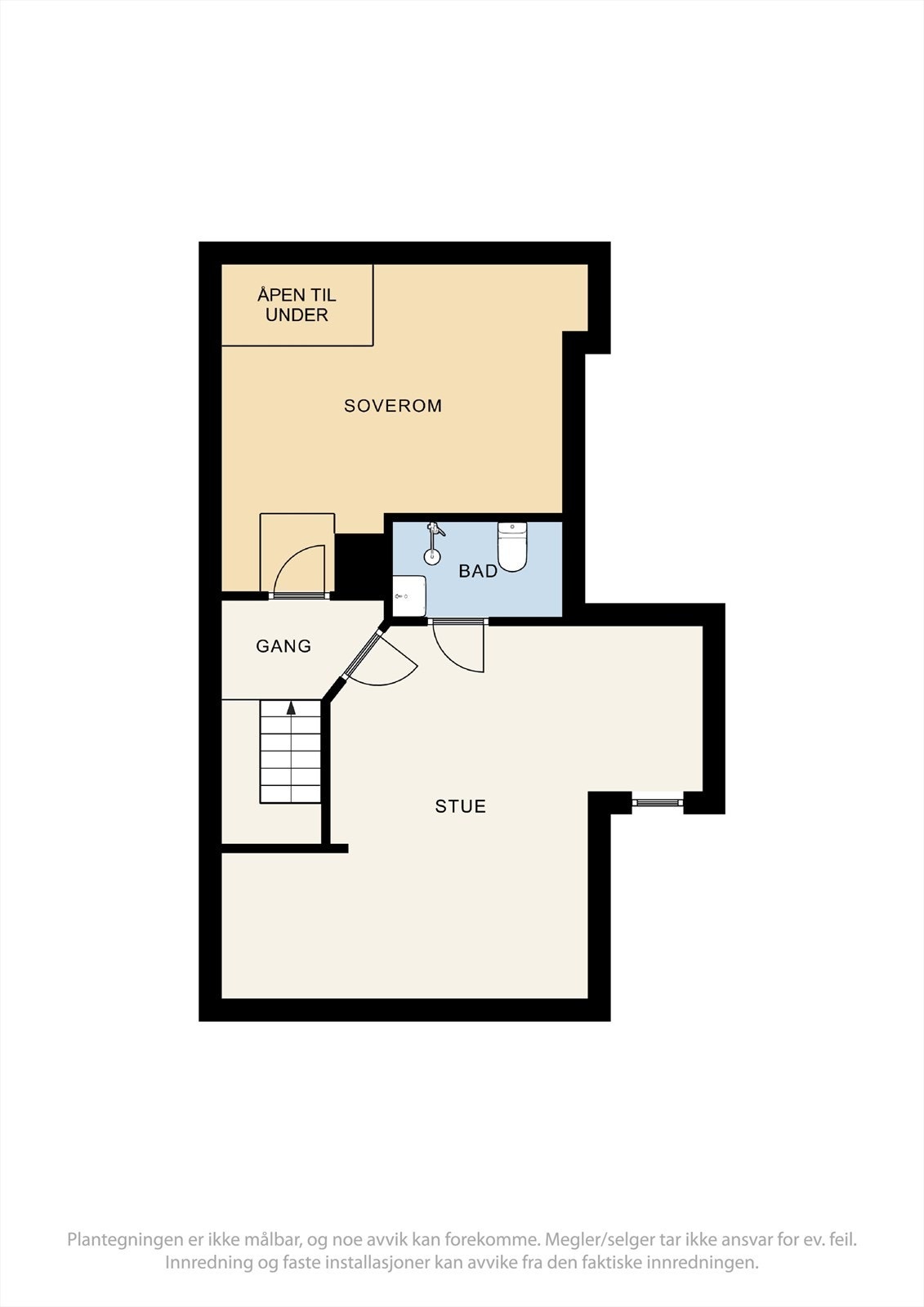 Plantegning loft - Leilighet 3.etg. (Mangler loft til hybel) Galleribilde