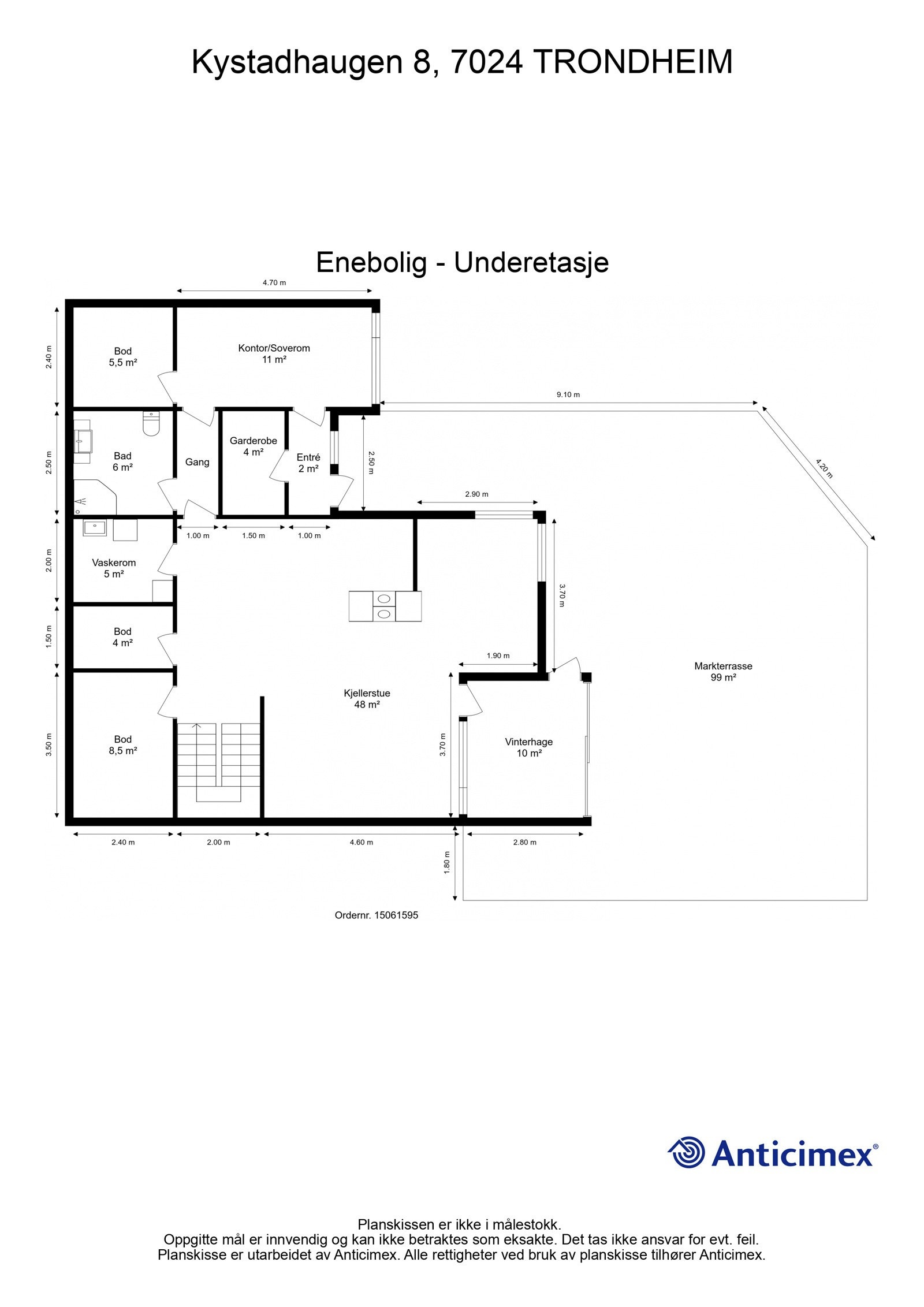 Plantegning - Underetasje. Galleribilde