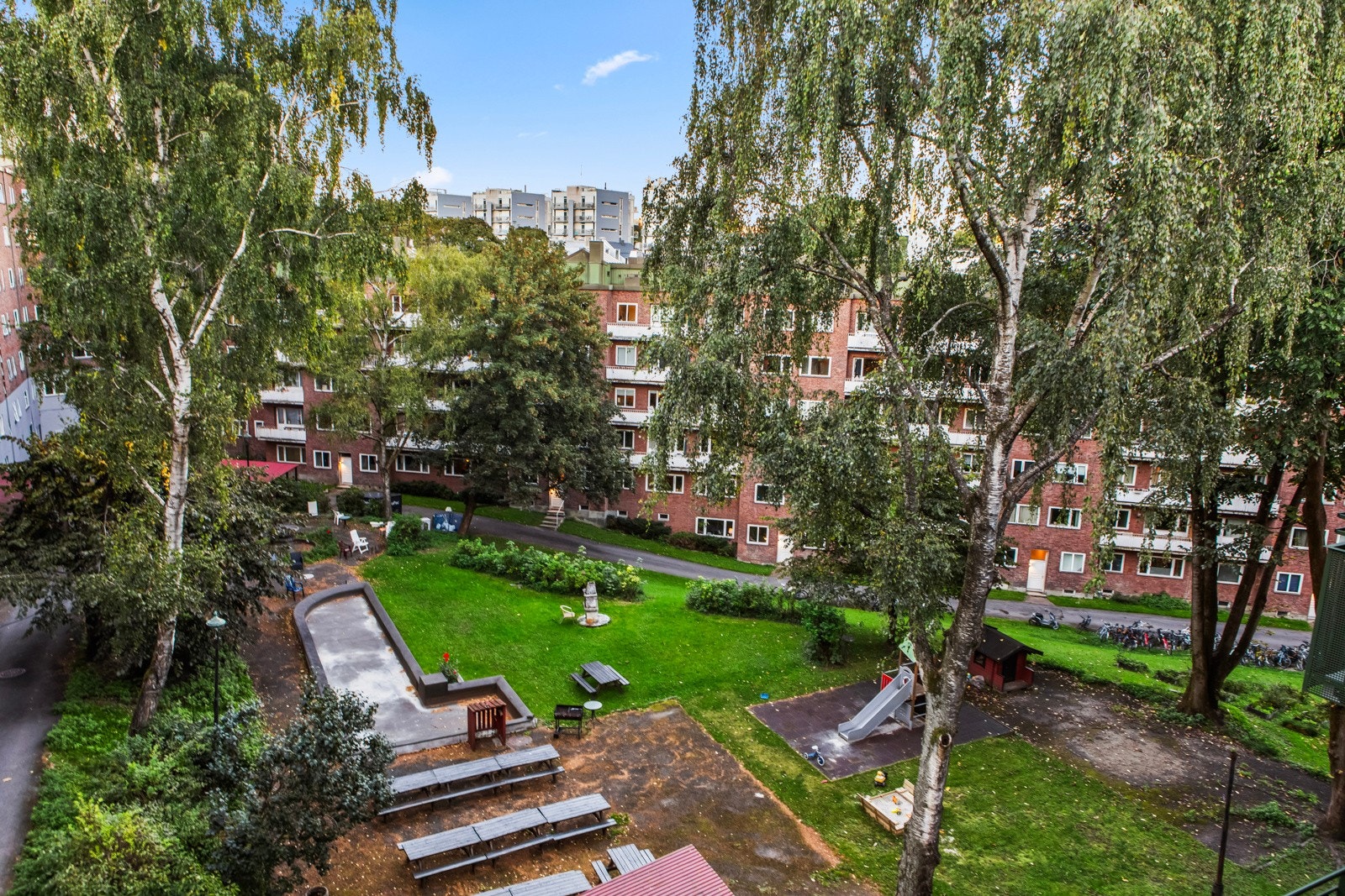 Frodig og idyllisk bakhage. Galleribilde