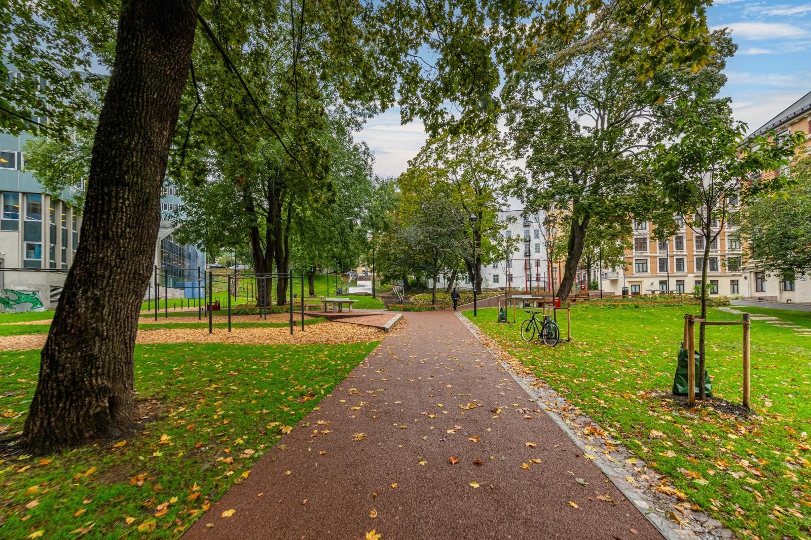 Oslo kommune og St.hanshaugen bydel har rustet opp parken i enden av gaten Galleribilde