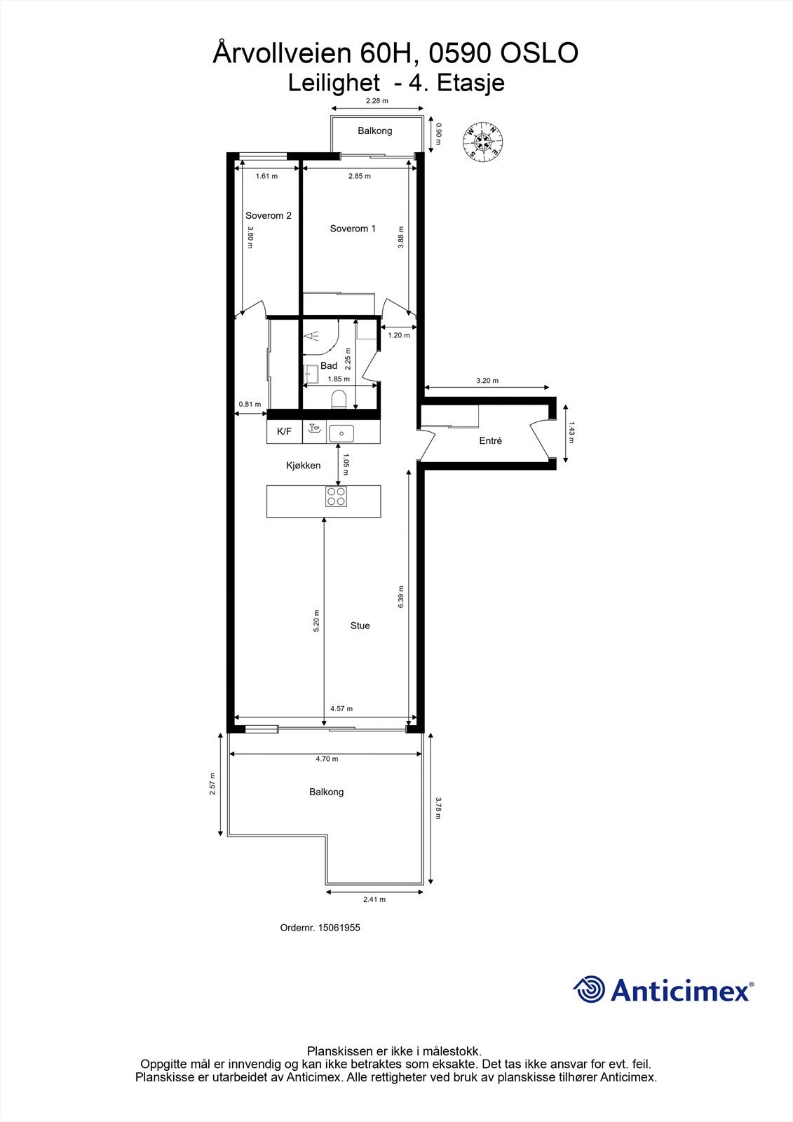 En flott og moderne 3-roms med fin beliggenhet i attraktivt sameie, to balkonger, garasje med elbil-lader og heis. Galleribilde
