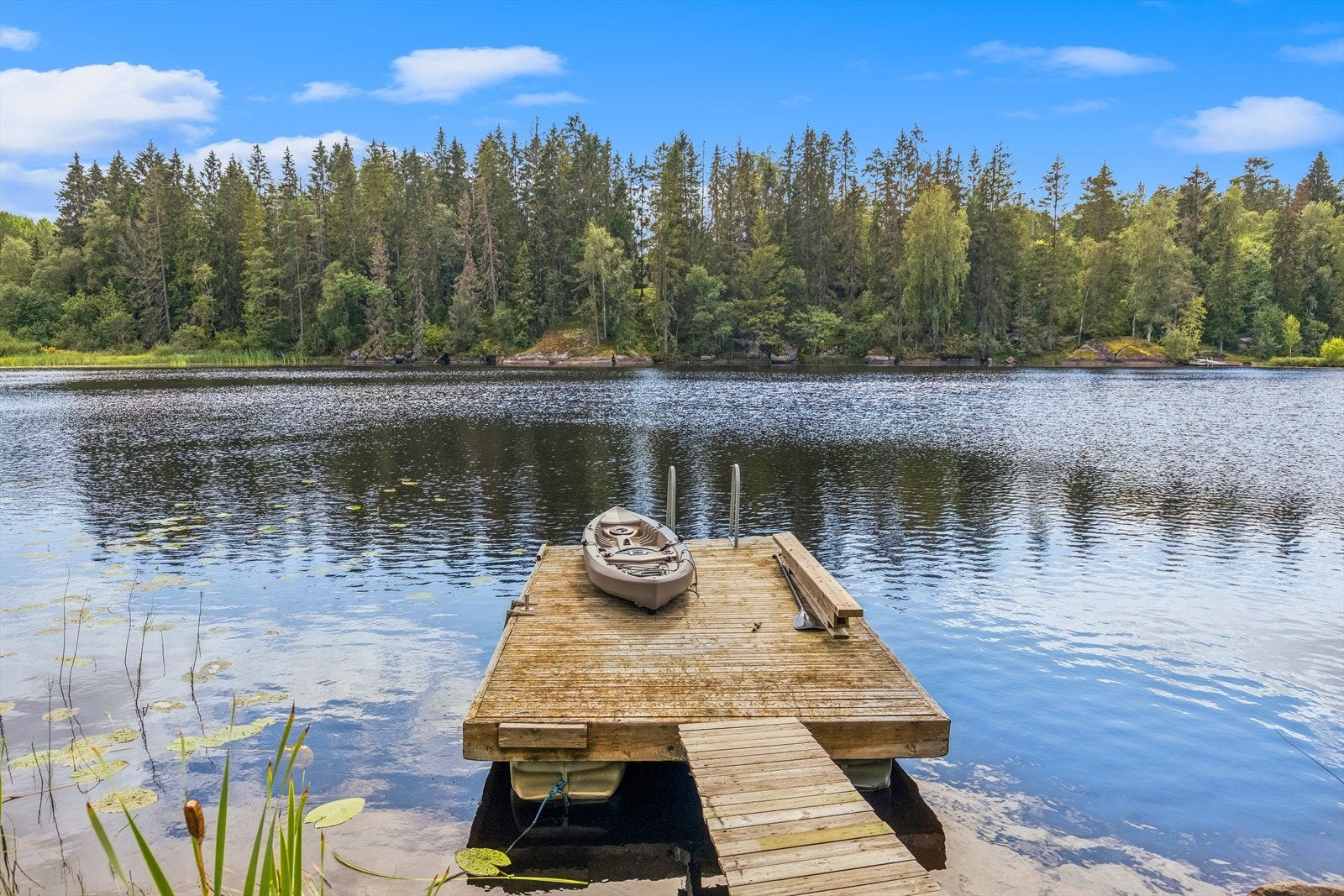 Tangentjern som ligger rett over veien for boligen. Galleribilde