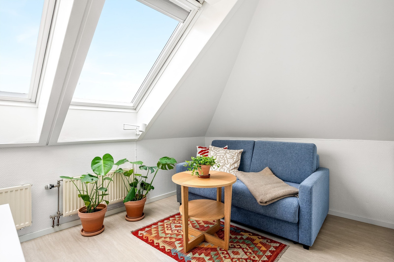 De store vindusflatene slipper inn rikelig med naturlig lys. Praktisk innredet med sovesofa. Galleribilde