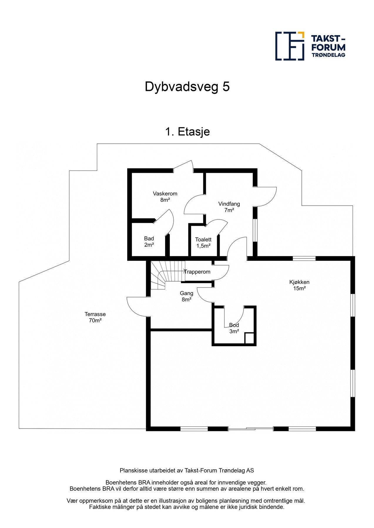 Plantegning - Enebolig - 1. etasje. Galleribilde