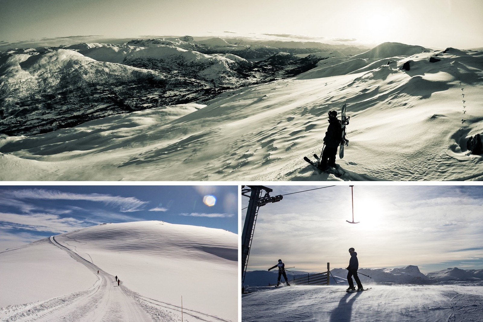 Fantastisk vinterlandskap og nedfartar Galleribilde