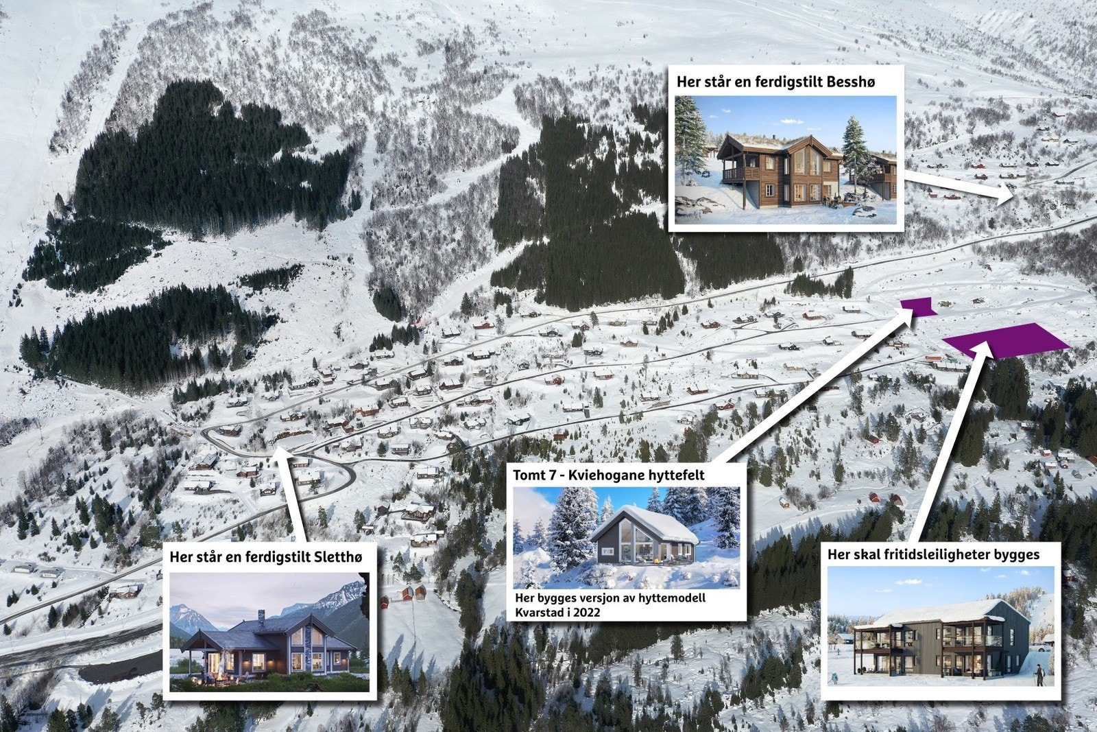 Noken av hyttene vi har bygd Galleribilde