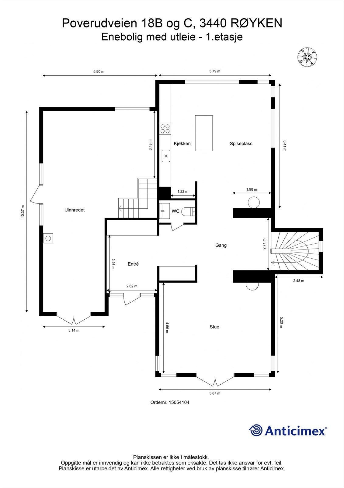 Plantegning 1. etasje Galleribilde