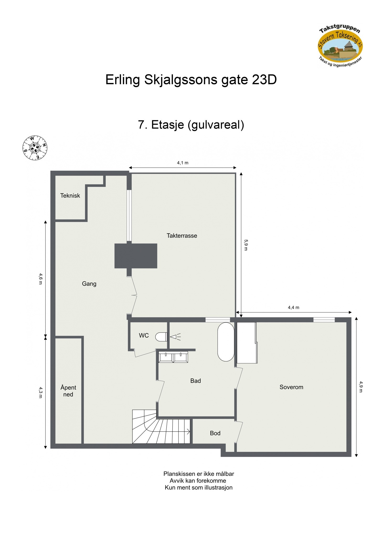 Plantegning 7. etasje. Galleribilde