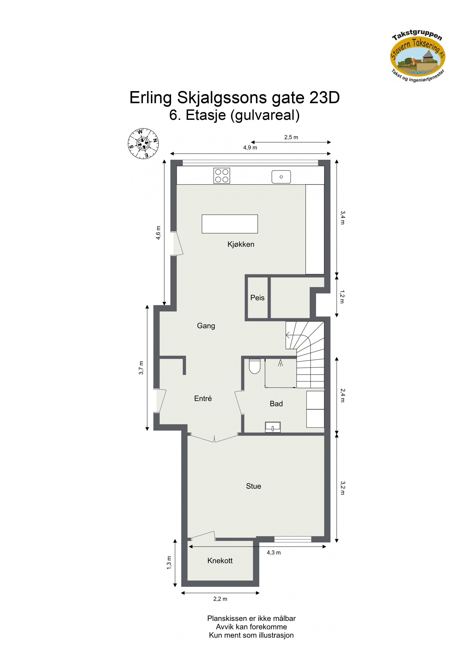 Plantegning 6. etasje. Galleribilde