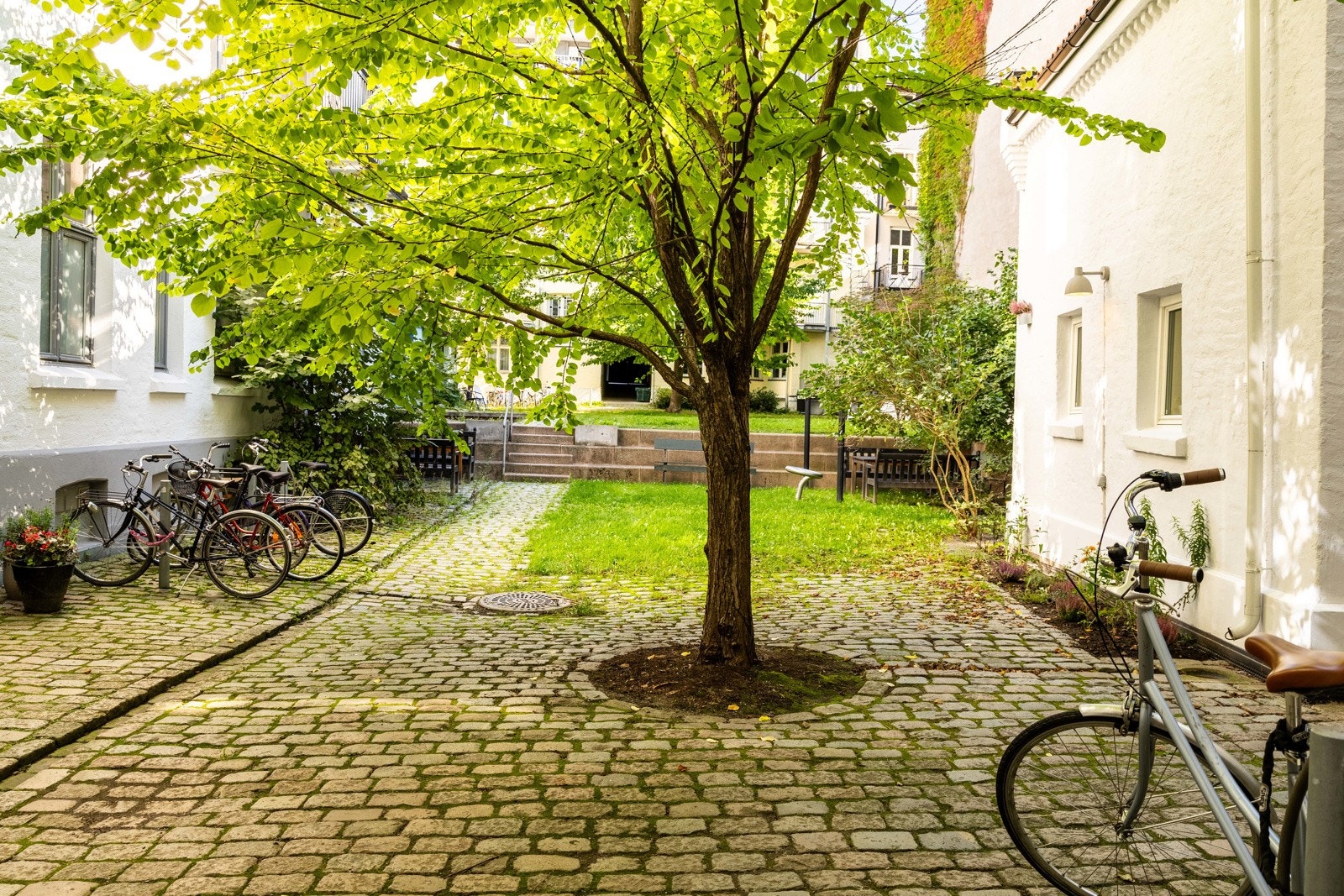 Her er det mulig å parkere sykler. Galleribilde