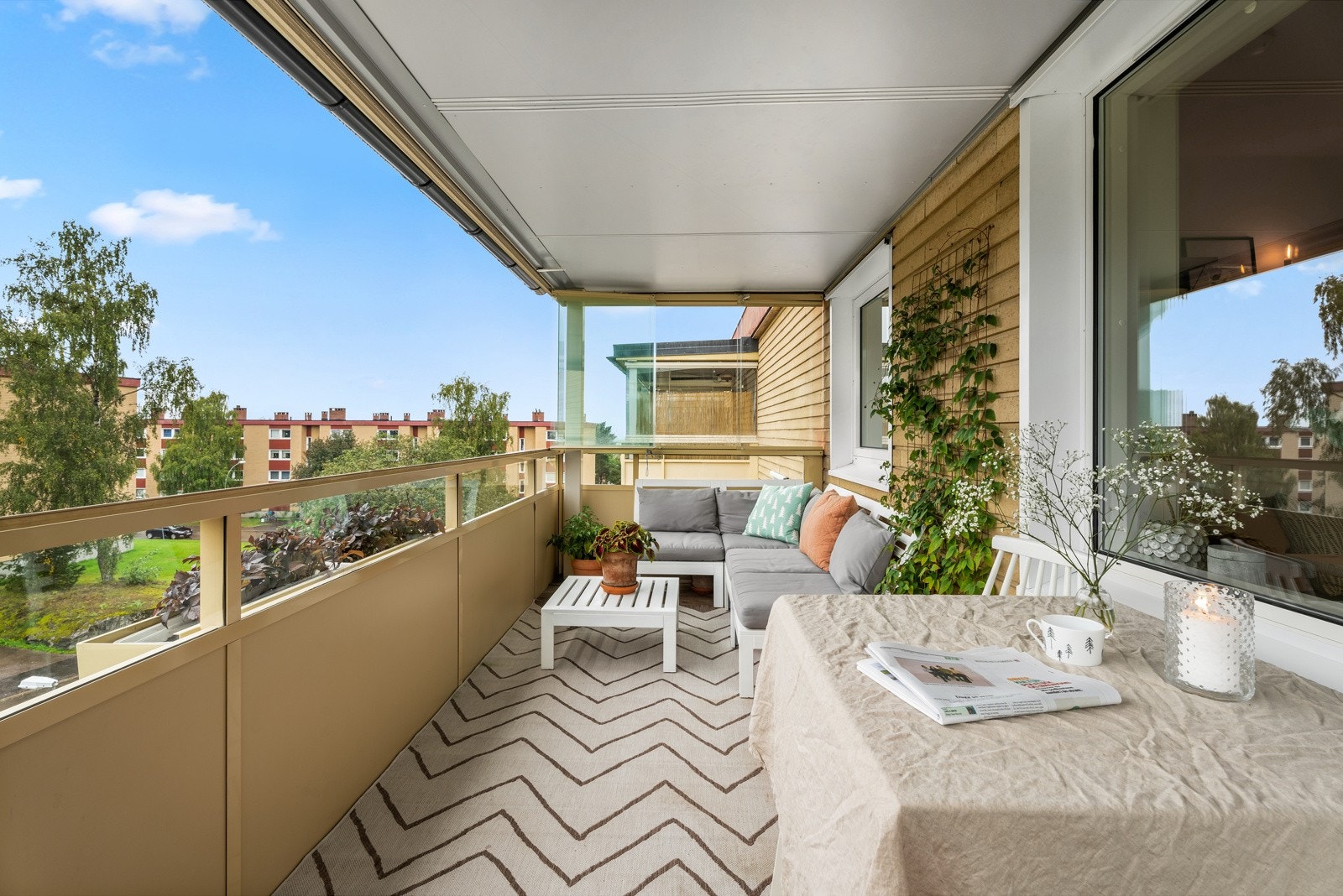 Innglassingen kan fint tilpasses etter eget ønske, og gir dermed større bruksmuligheter store deler av året. Galleribilde