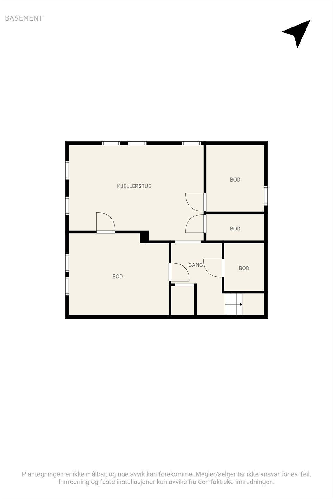 Plantegning som viser kjelleretasjen Galleribilde