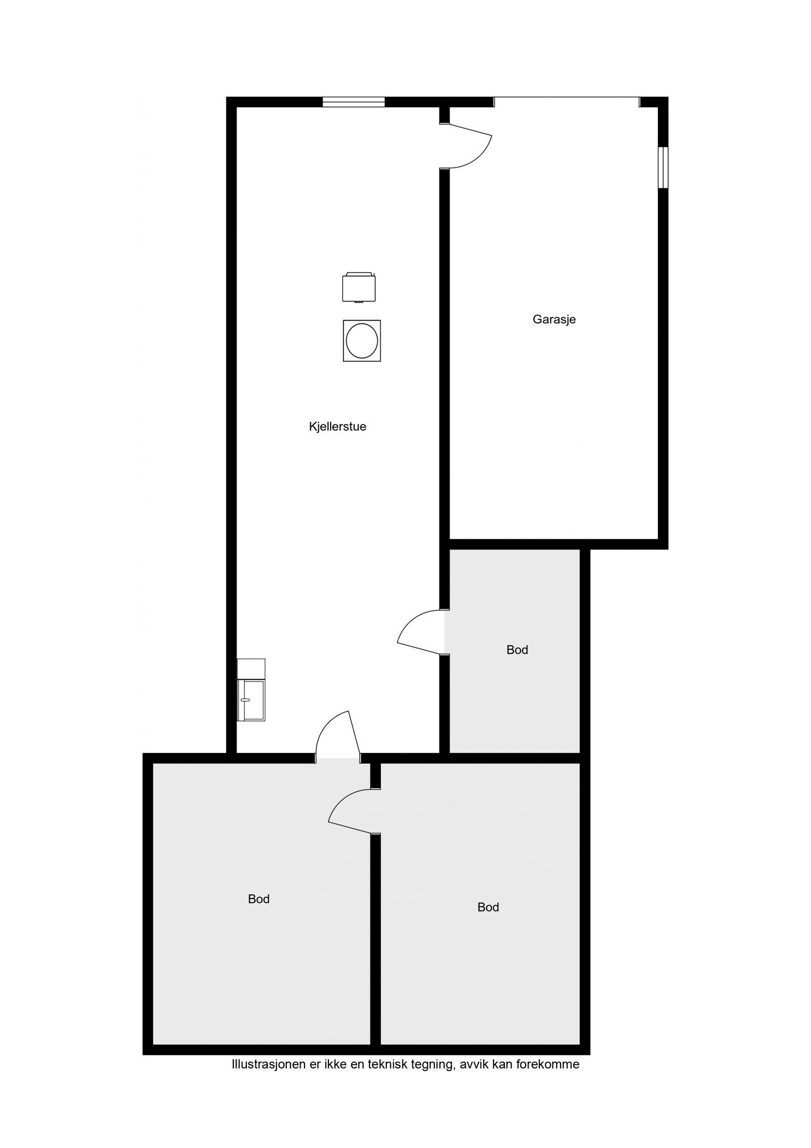 Plantegning u. etasje. Galleribilde