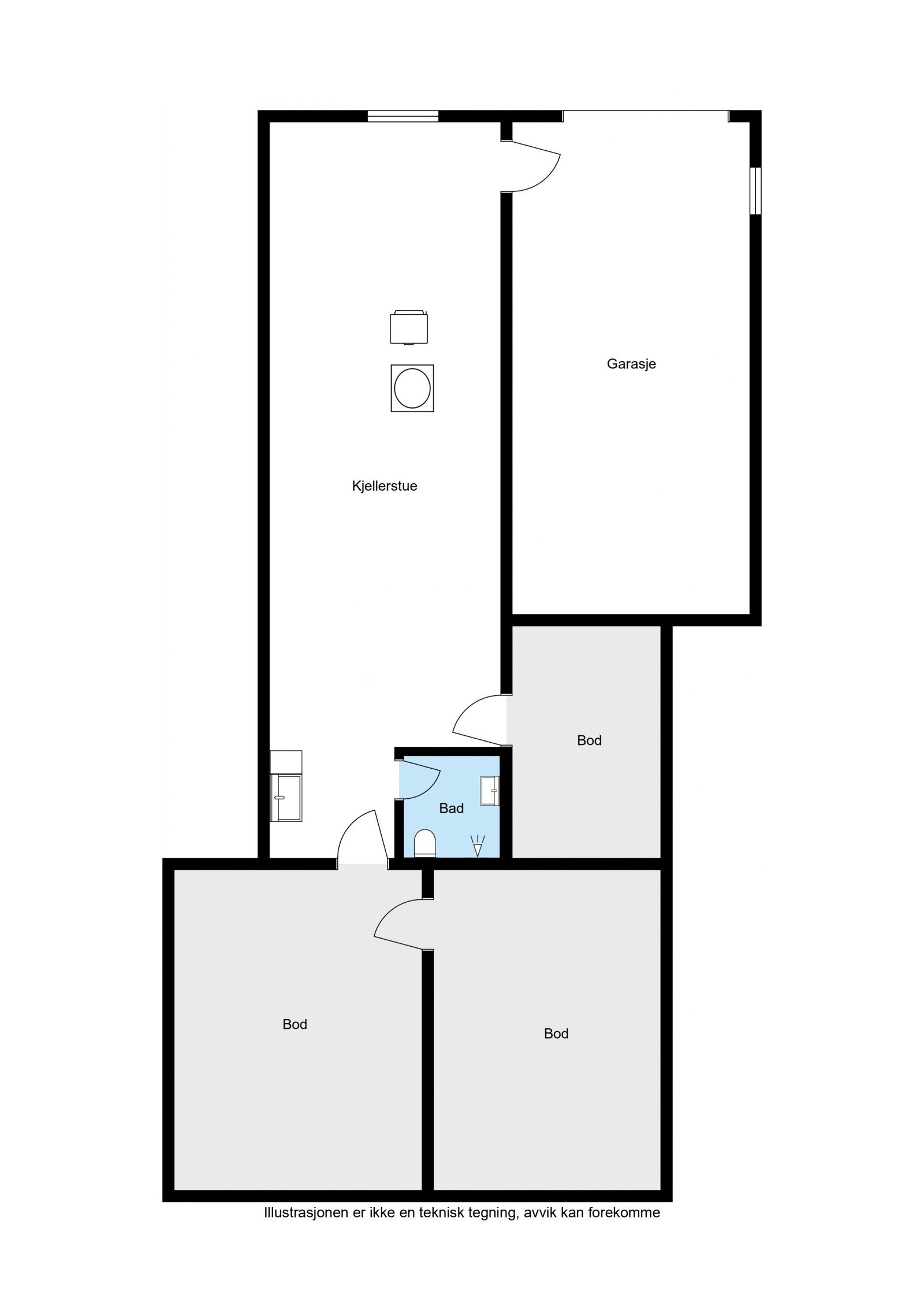 Floorplan letterhead - Bekkeveien 17B - 1. Etasje - 2D Floor Plan2 Galleribilde