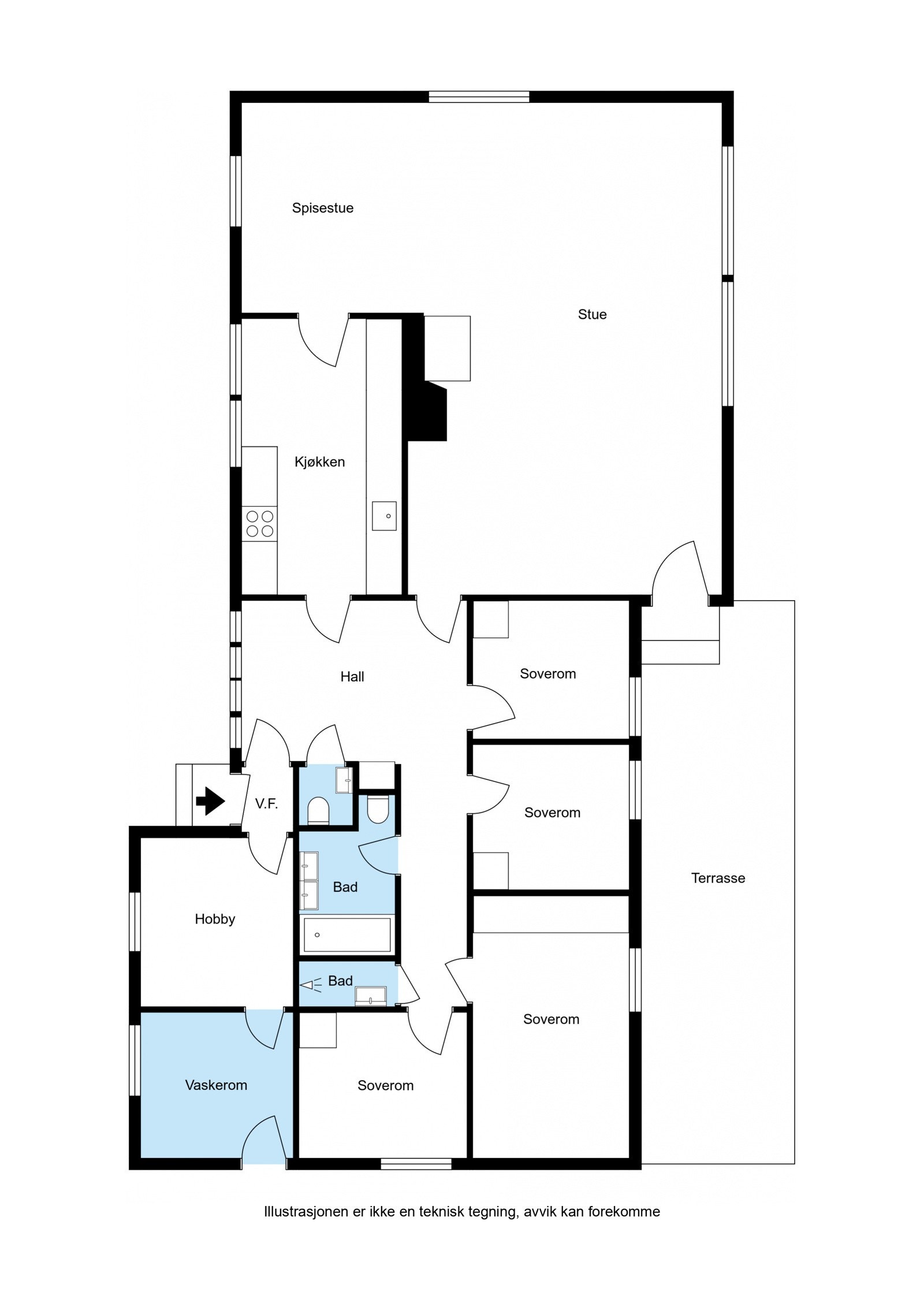 Plantegning 1. etasje. Galleribilde