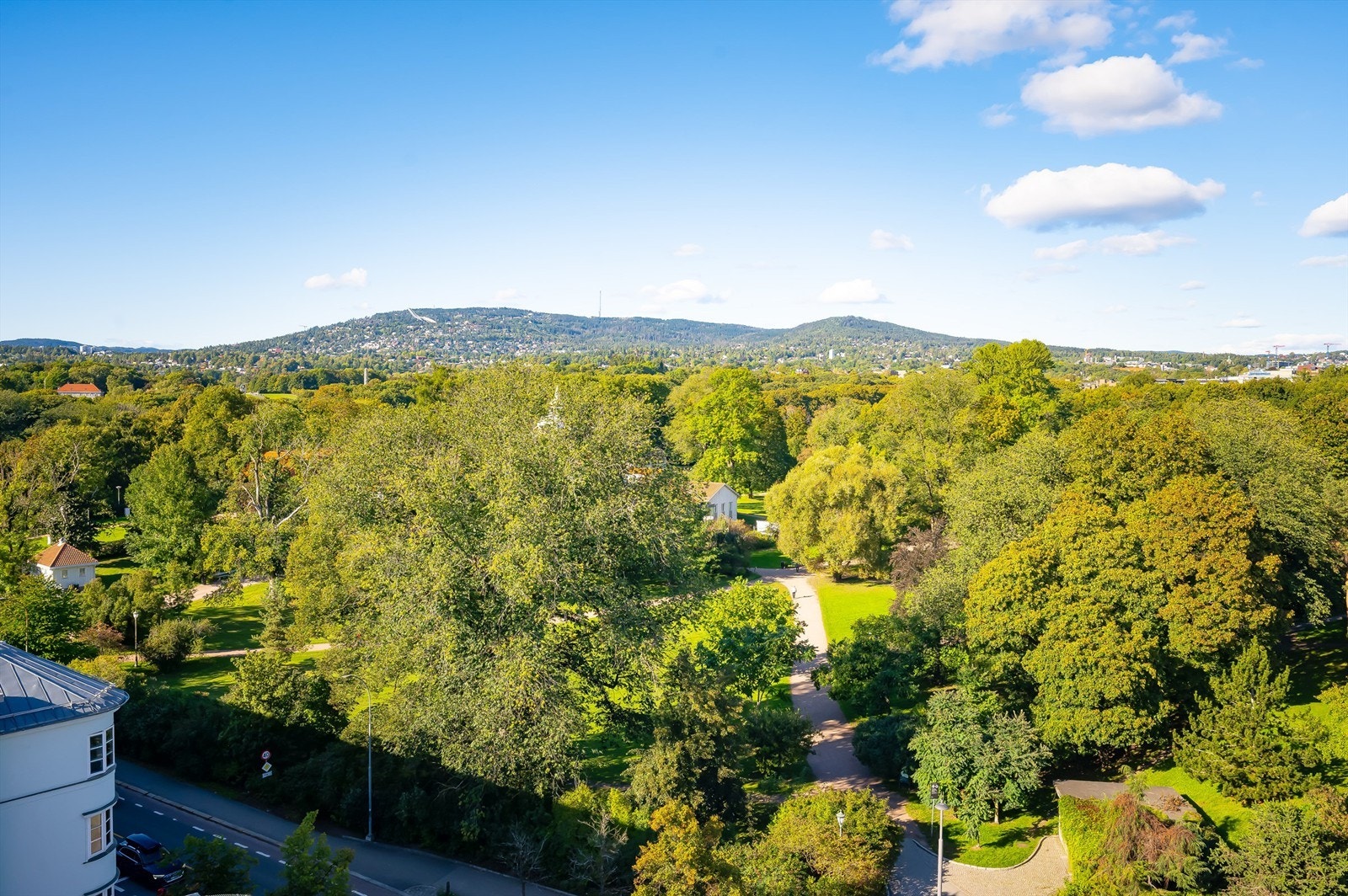 Utsikt fra taket til Frognerparken som er bare et steinkast unna Galleribilde