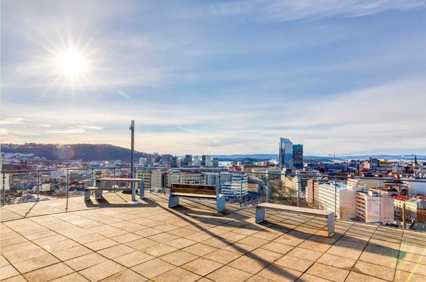 Takterrassen kan benyttes året rundt. Galleribilde