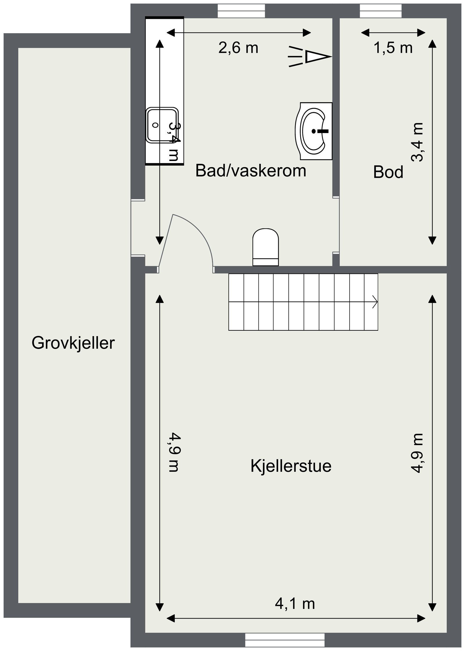 Planløsning - Kjelleretasje Galleribilde