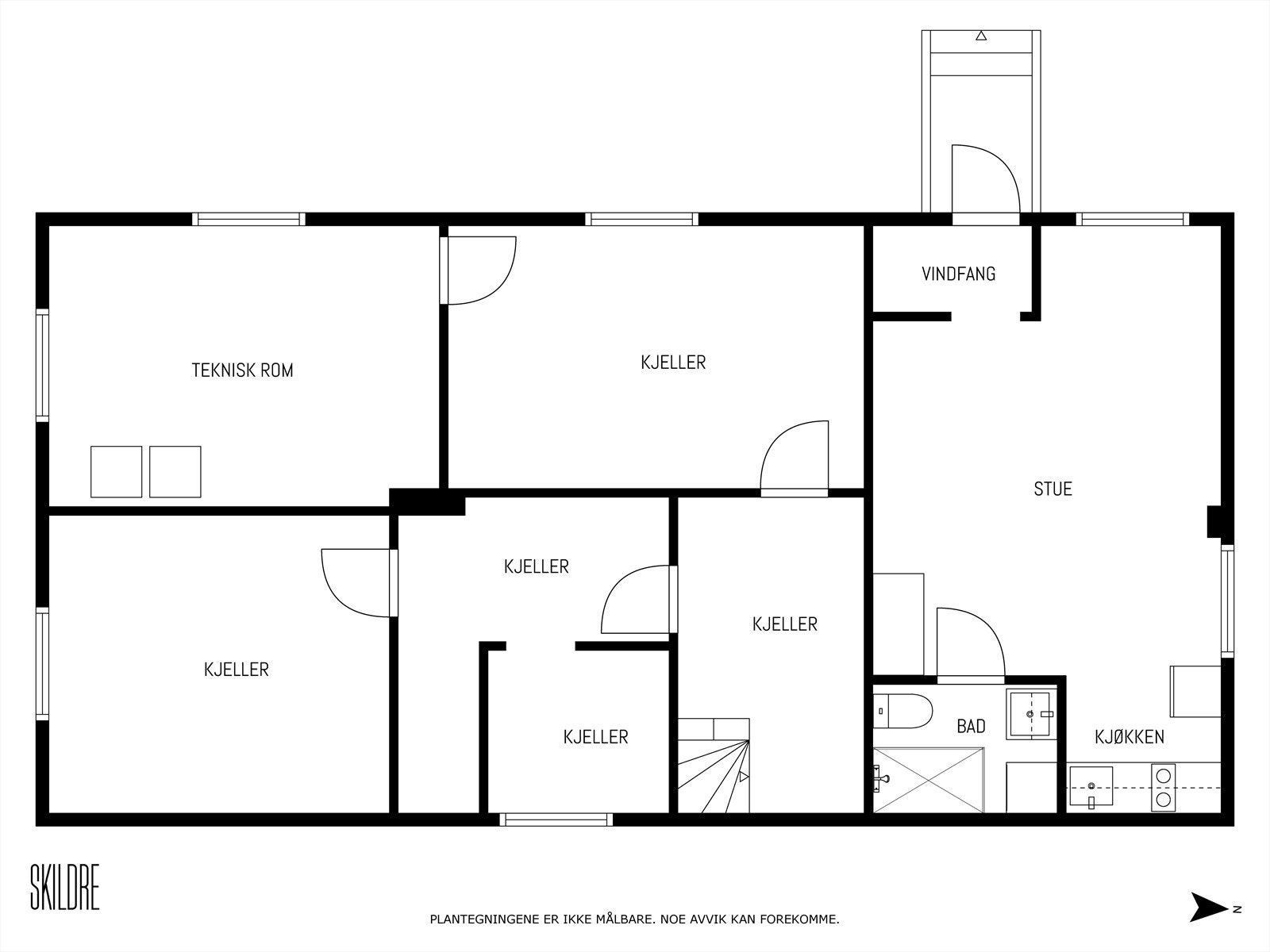 Plantegning kjeller. Galleribilde