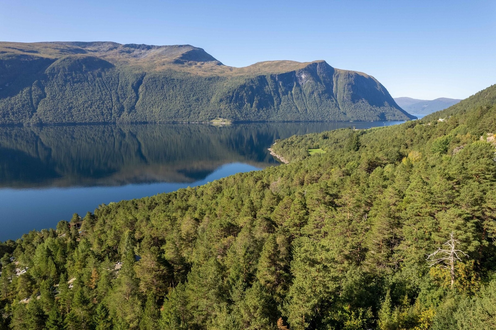 Dronefoto over tomteområdet Galleribilde