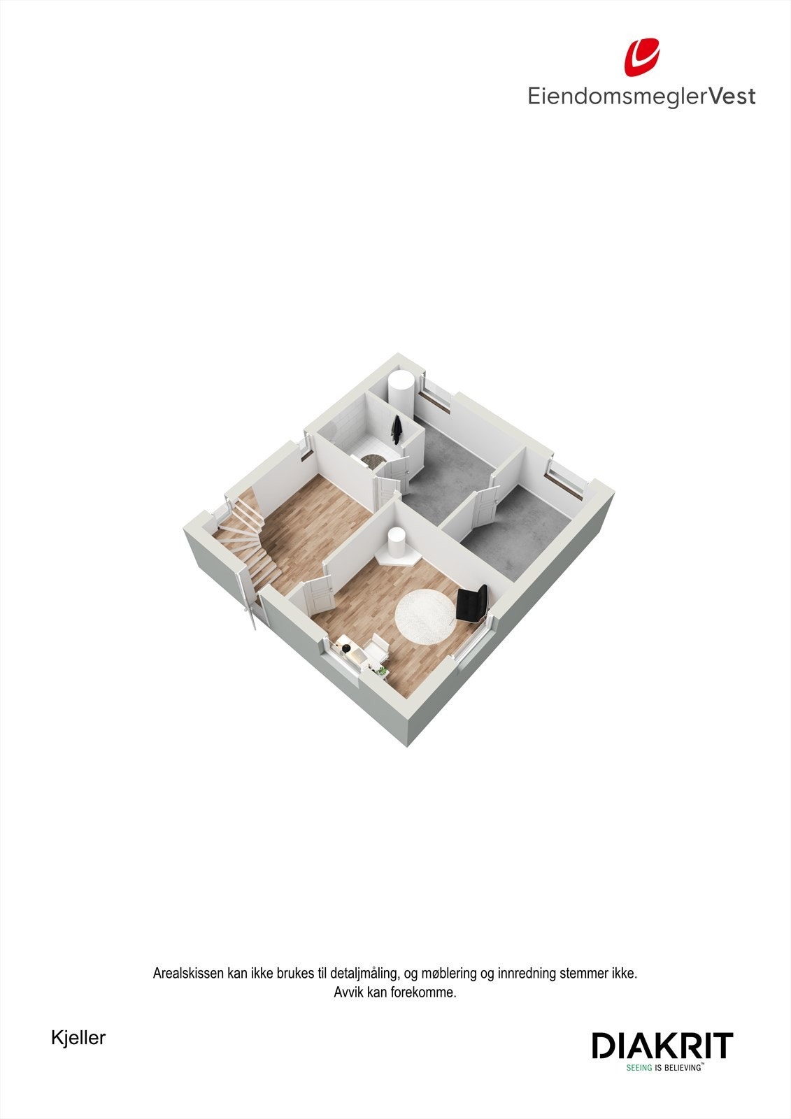 3D - Plantegning kjeller Galleribilde