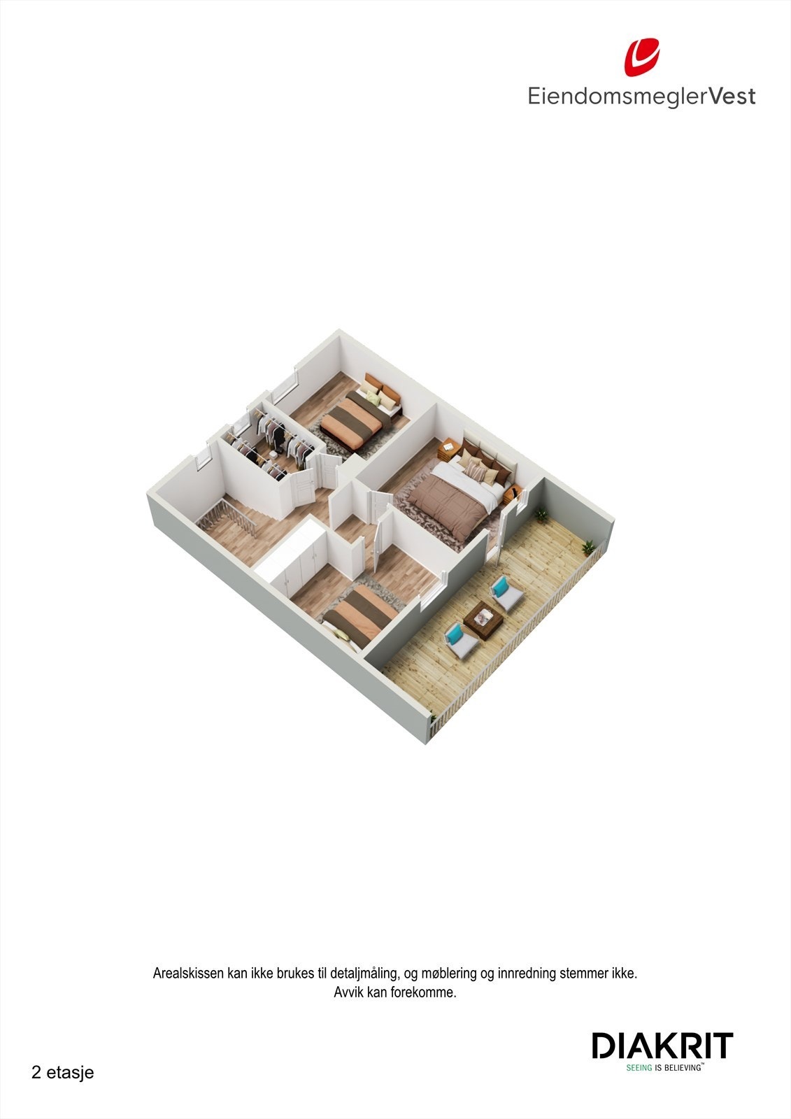 3D - Plantegning 2.etasje Galleribilde