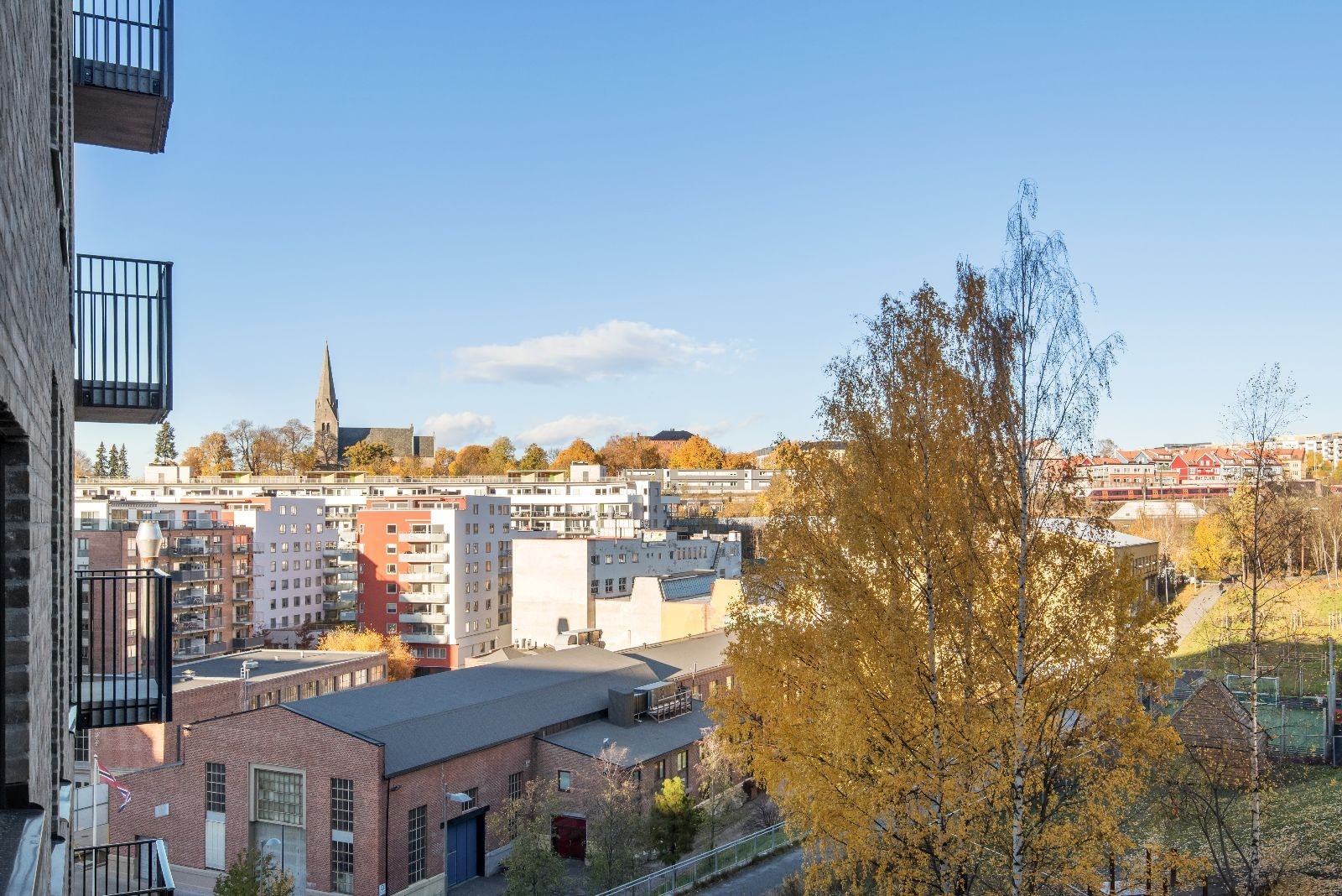 Flott utsikt fra balkong Galleribilde