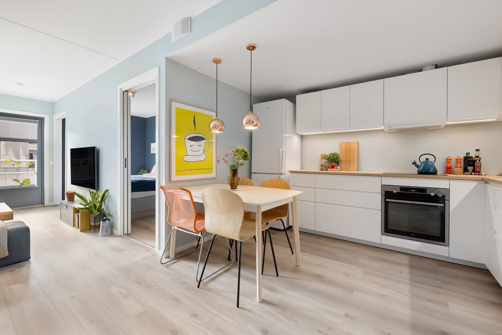 Boligen har et lekkert IKEA-kjøkken fra 2018. Galleribilde