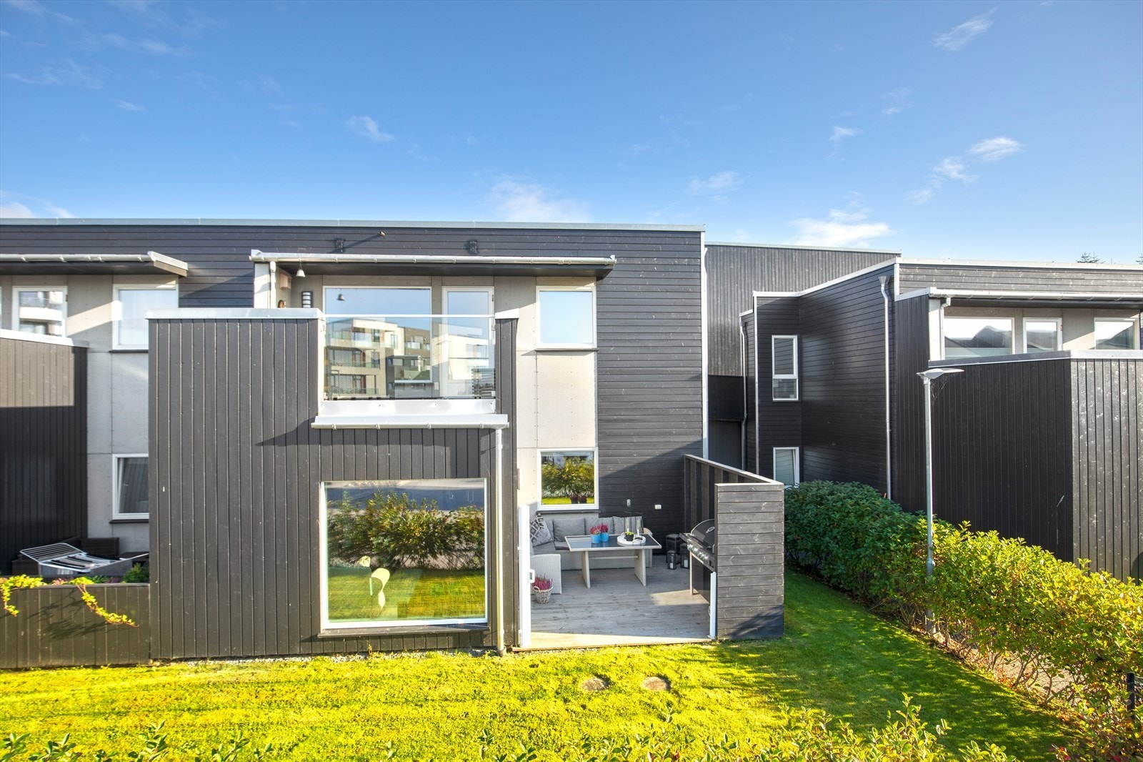 Leiligheten har en god beliggenhet i enden av bygget Galleribilde