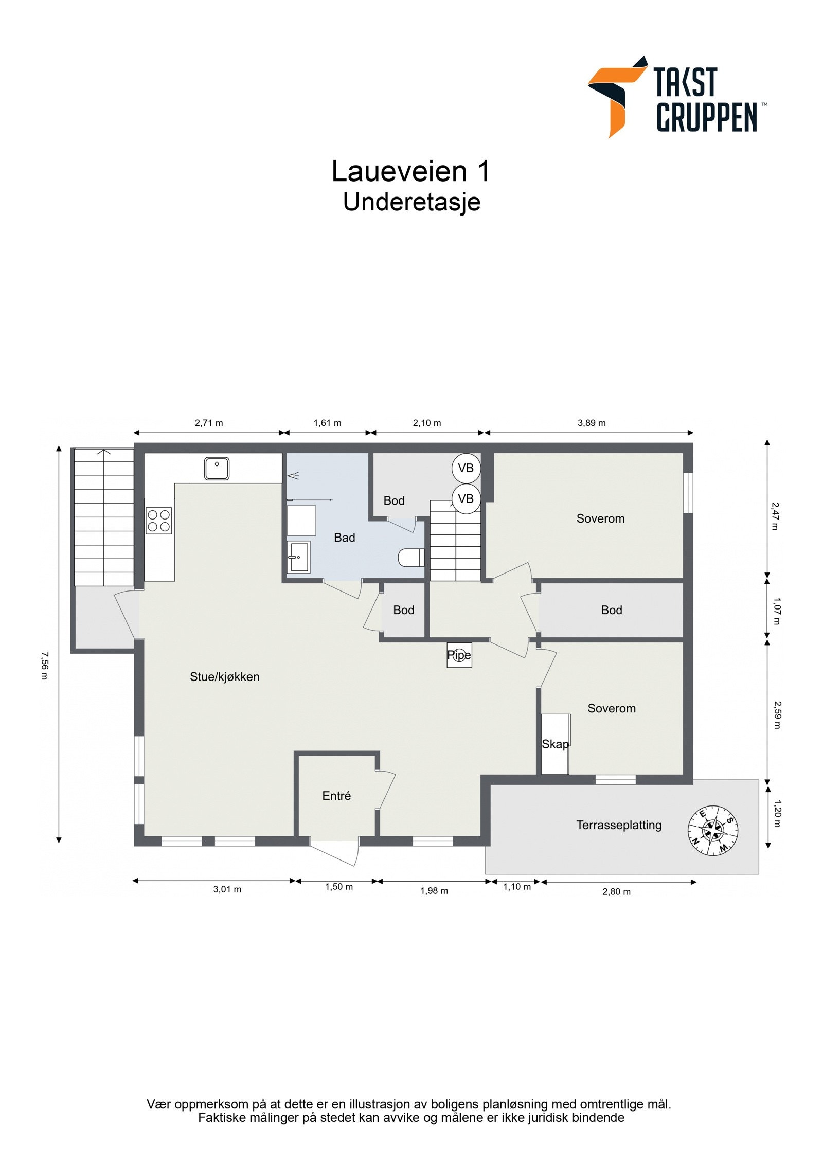 Plantegning underetasje. Galleribilde